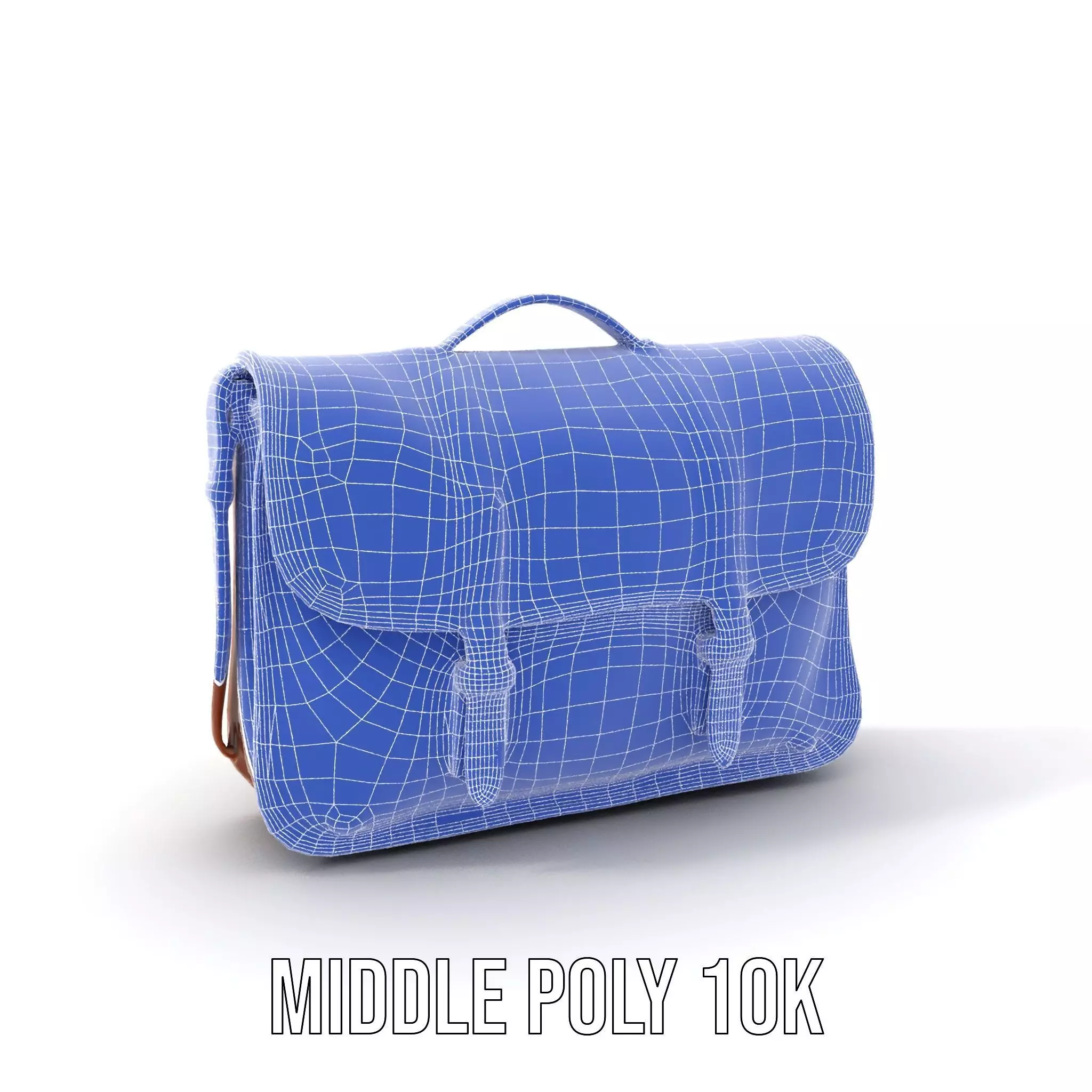 Vintage Leather Satchel model pack Low-poly 3D model_11