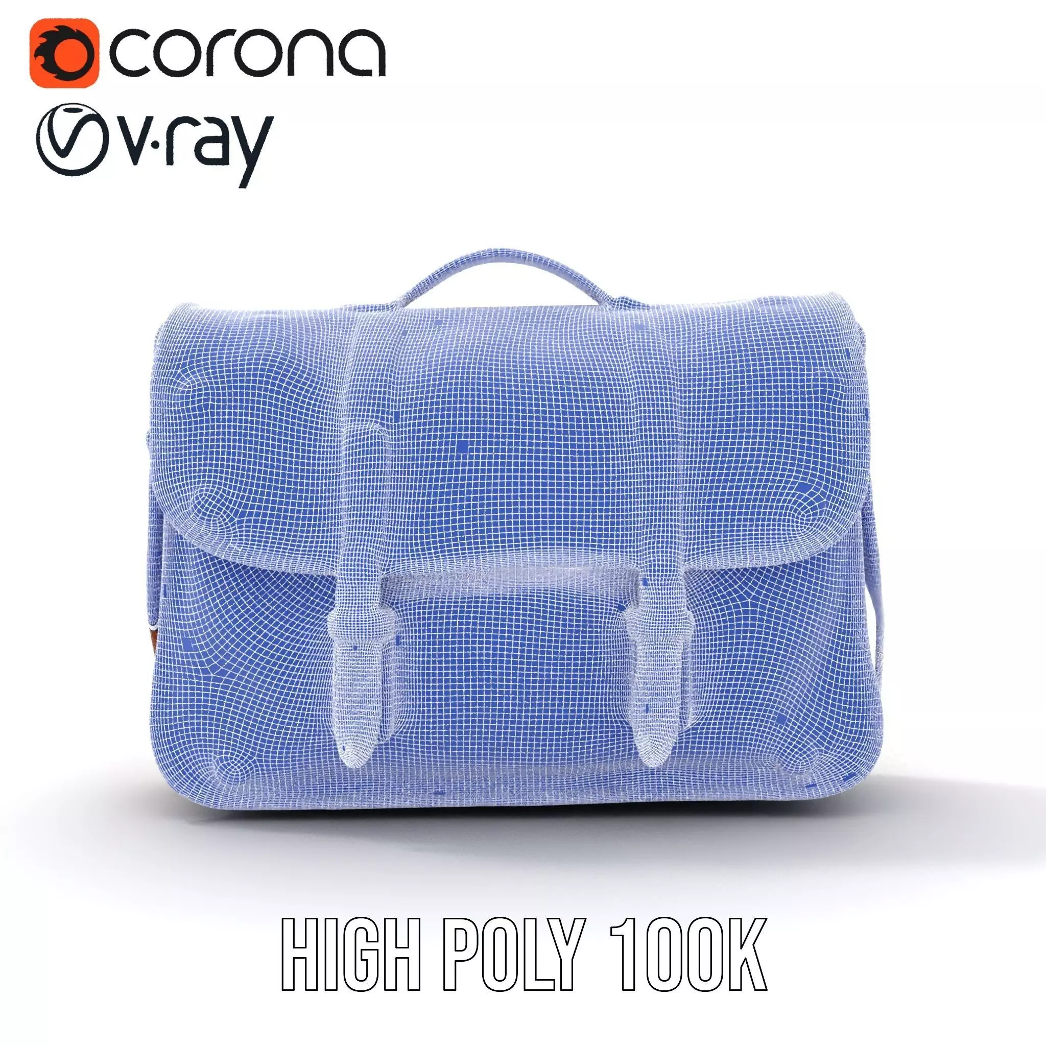 Vintage Leather Satchel model pack Low-poly 3D model_33