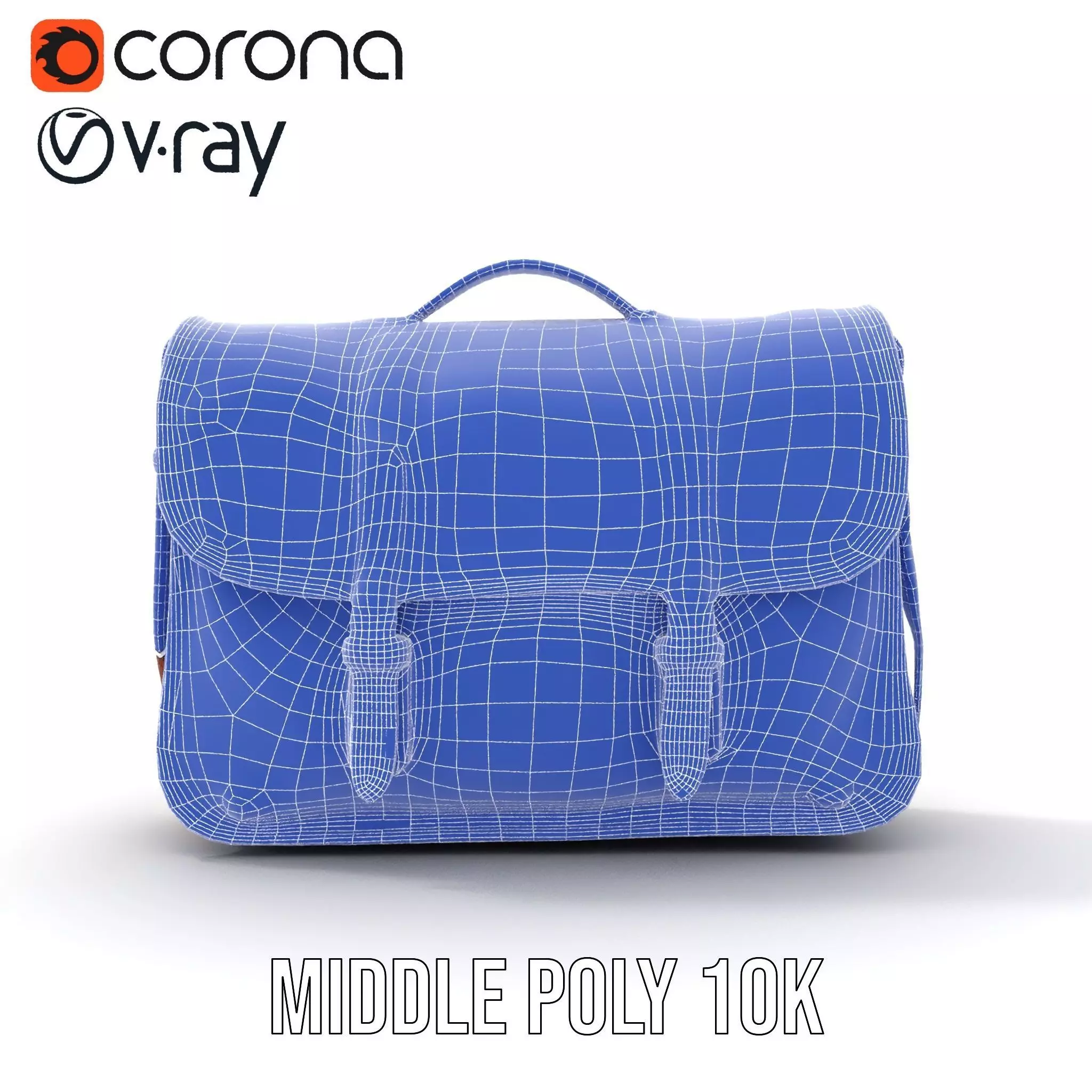 Vintage Leather Satchel model pack Low-poly 3D model_27