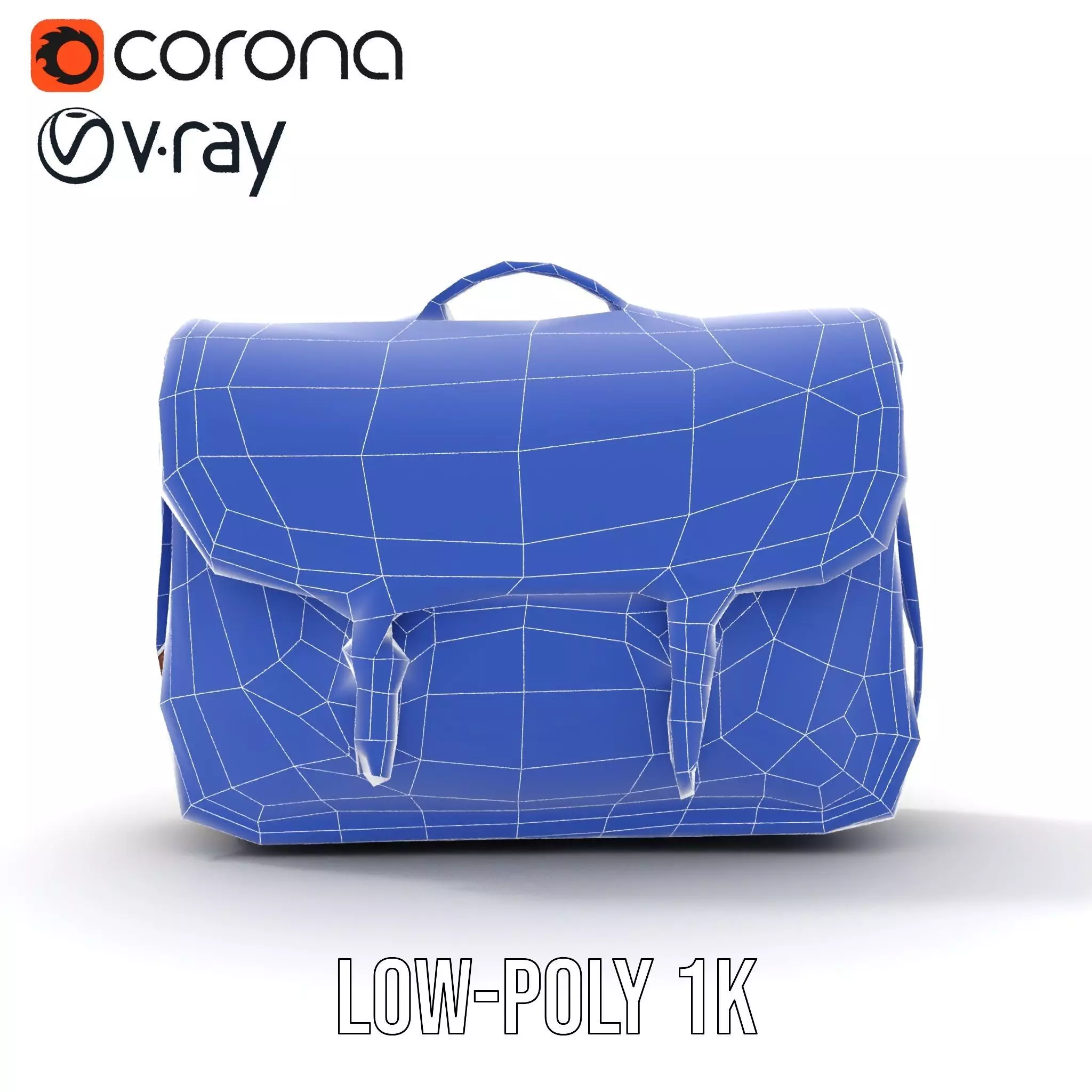 Vintage Leather Satchel model pack Low-poly 3D model_30