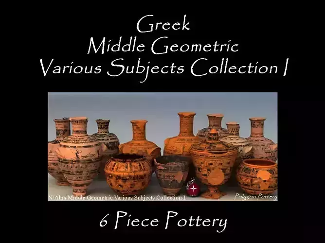 Greek Mid Various Subjects Col I 6 Piece Pottery