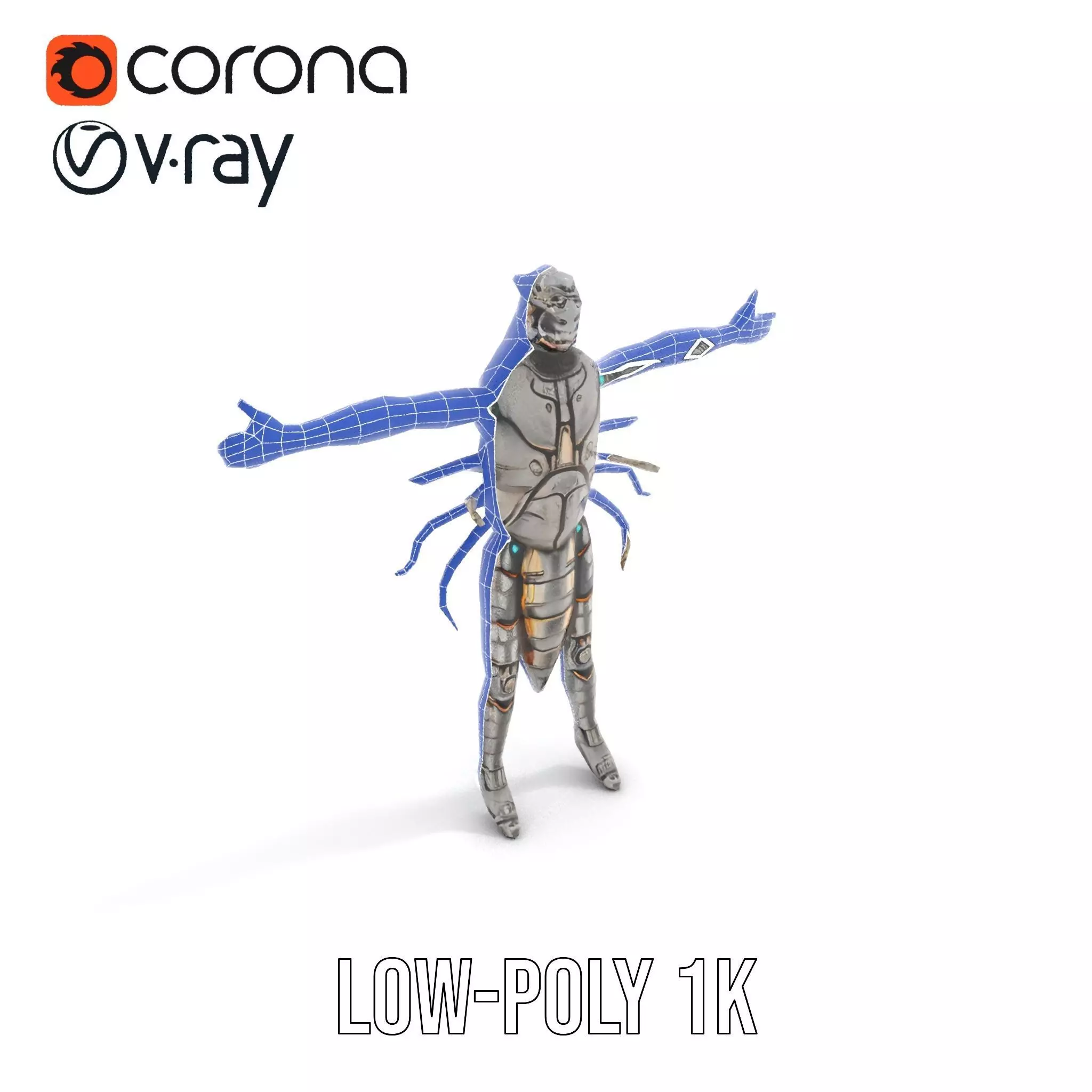 Steampunk Beetle Warrior model pack Low-poly 3D model_24