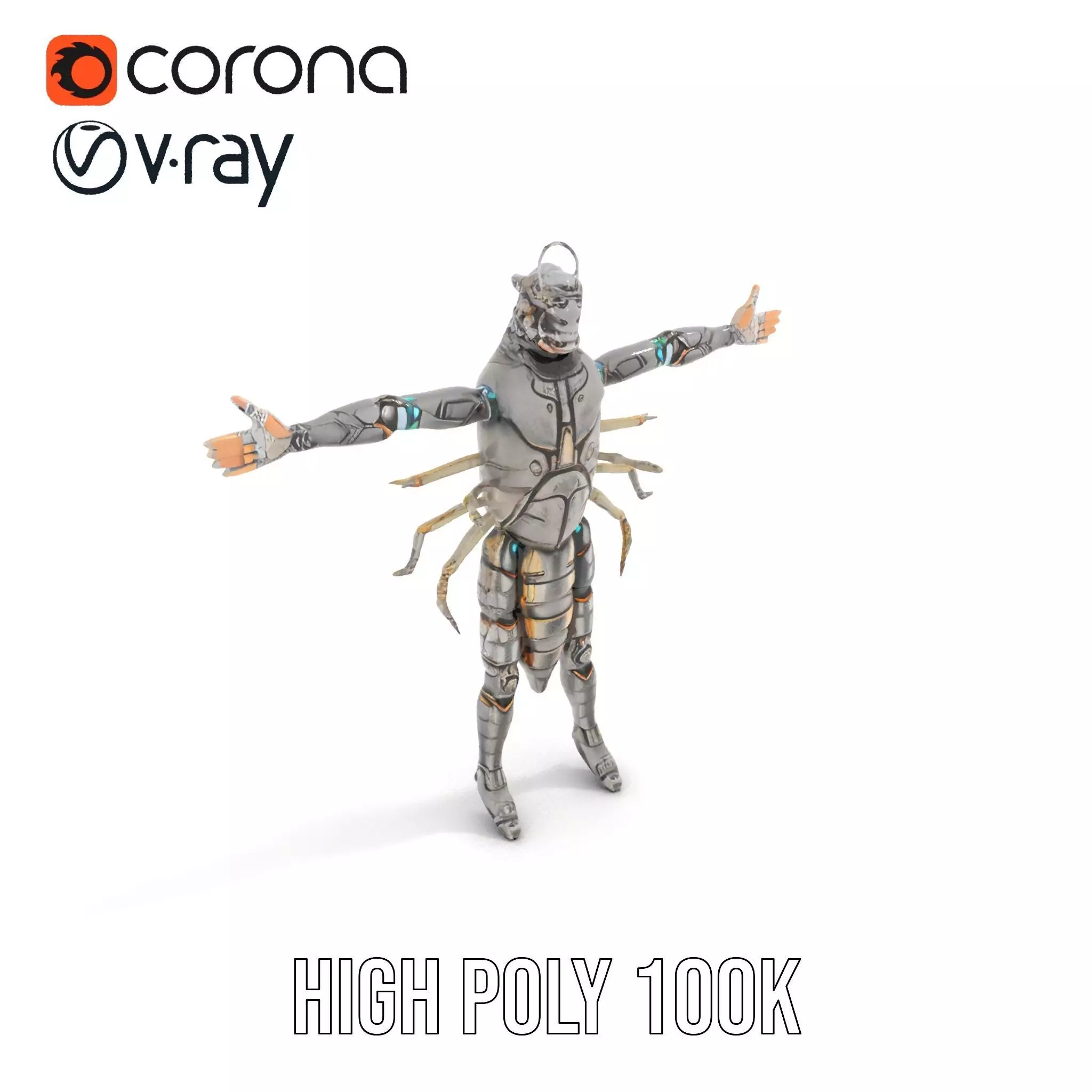 Steampunk Beetle Warrior model pack Low-poly 3D model_20