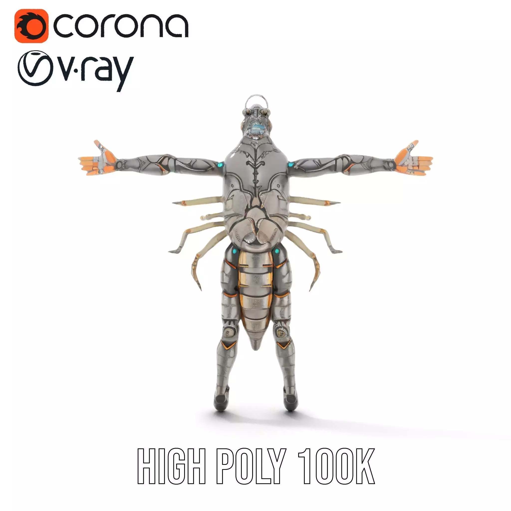 Steampunk Beetle Warrior model pack Low-poly 3D model_17