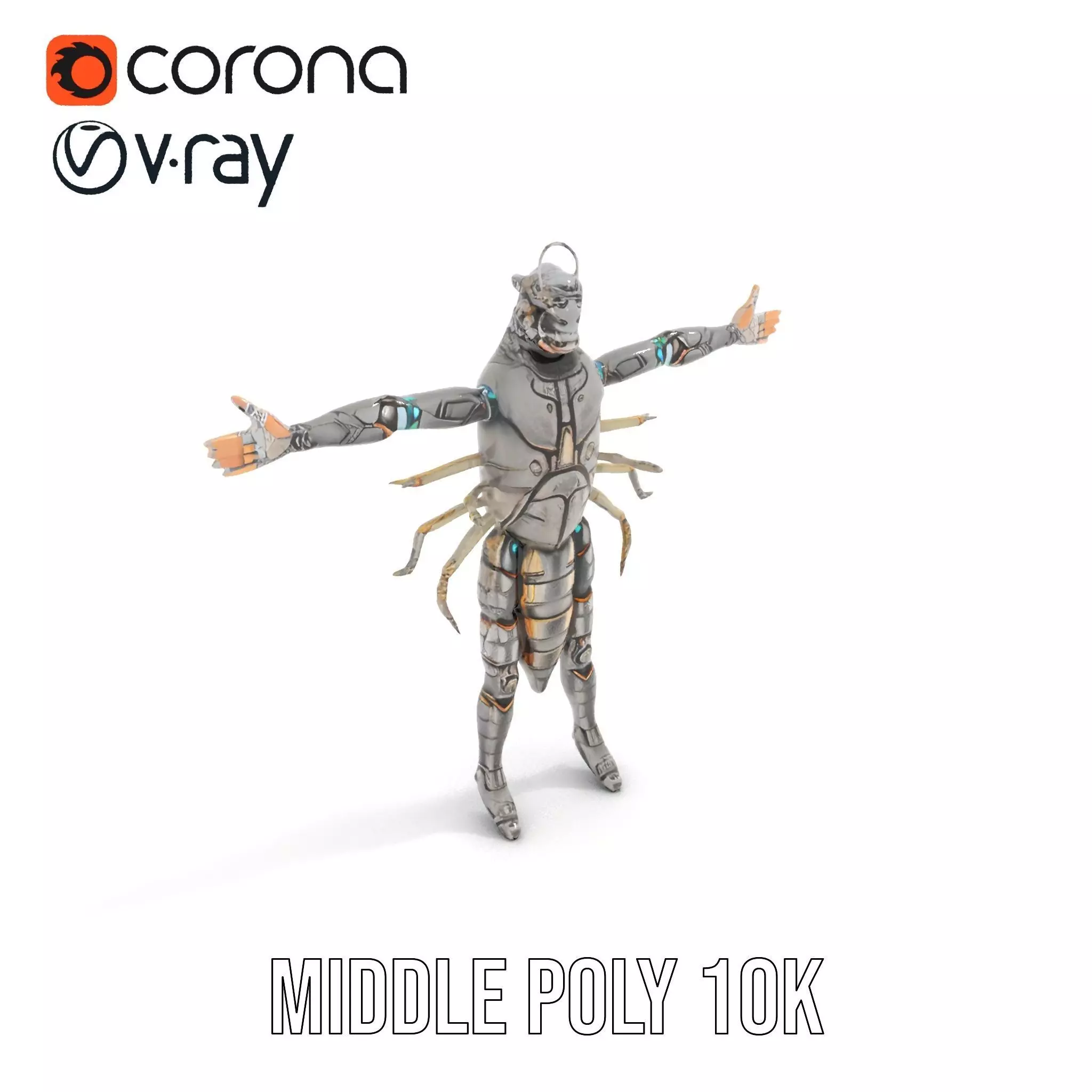 Steampunk Beetle Warrior model pack Low-poly 3D model_5