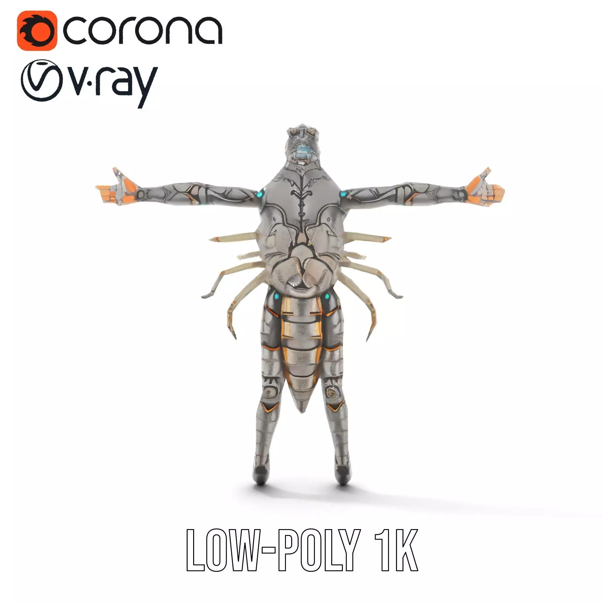 Steampunk Beetle Warrior model pack Low-poly 3D model_11