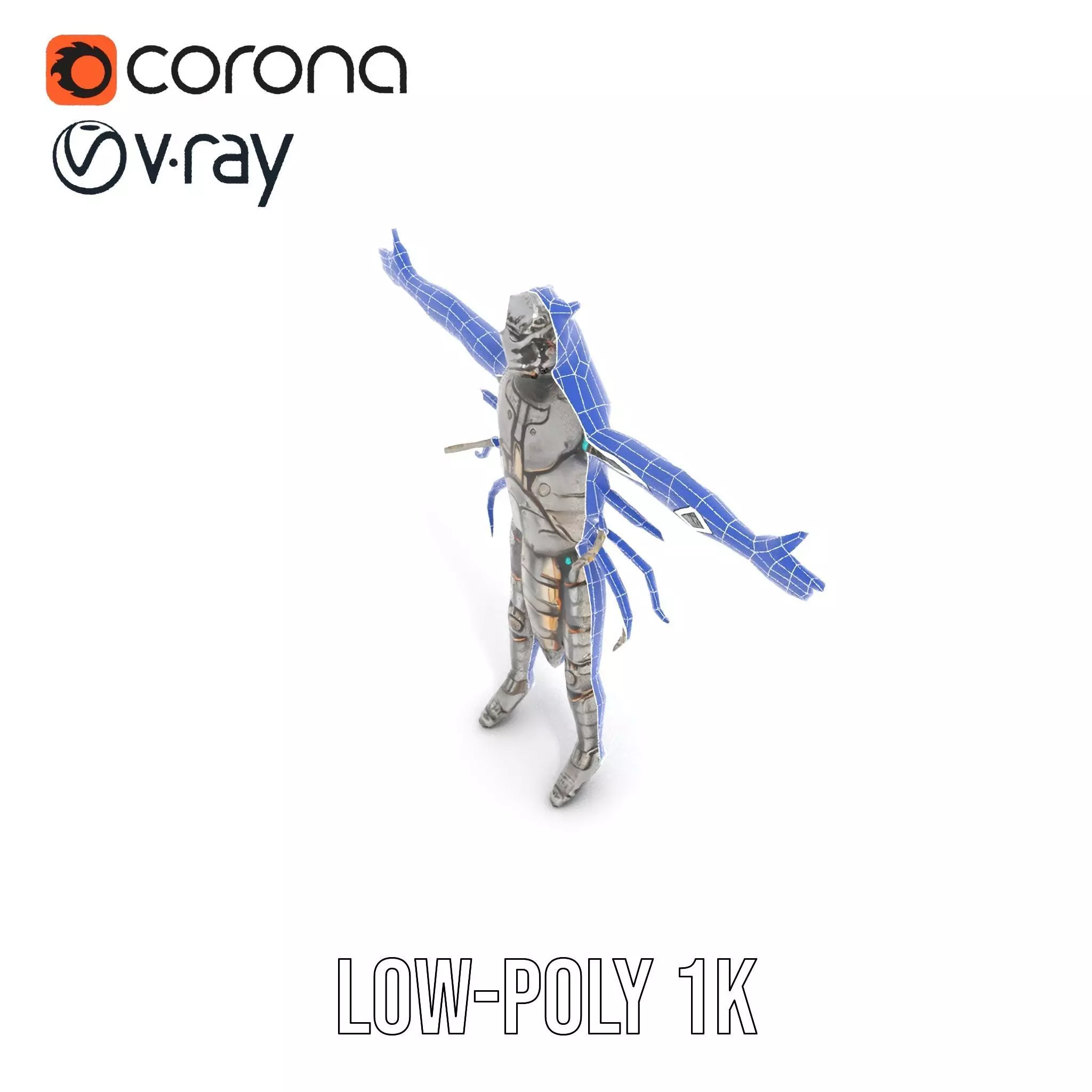 Steampunk Beetle Warrior model pack Low-poly 3D model_16