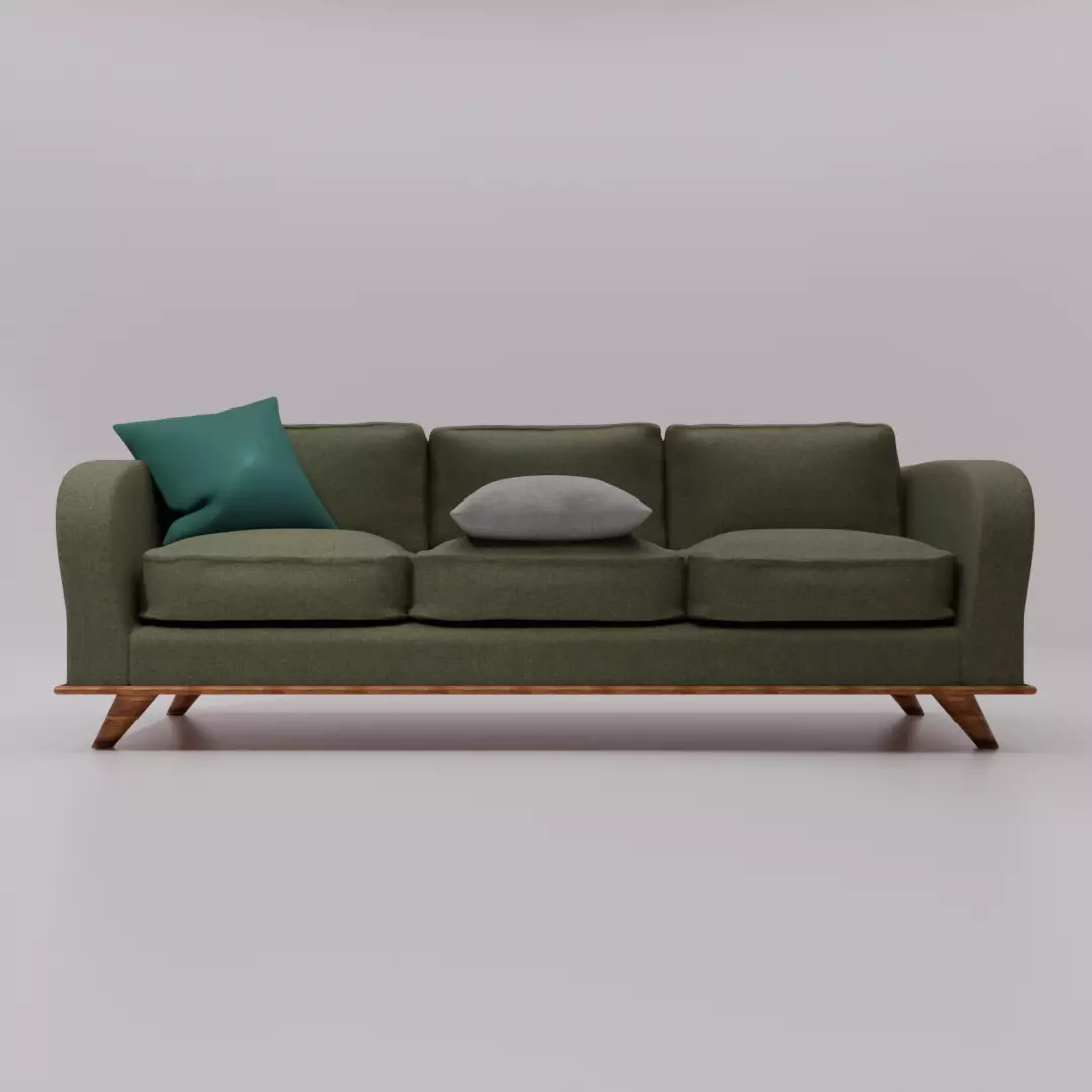 Modern Fabric Sofa with Cushions 3D Model Free 3D model_0