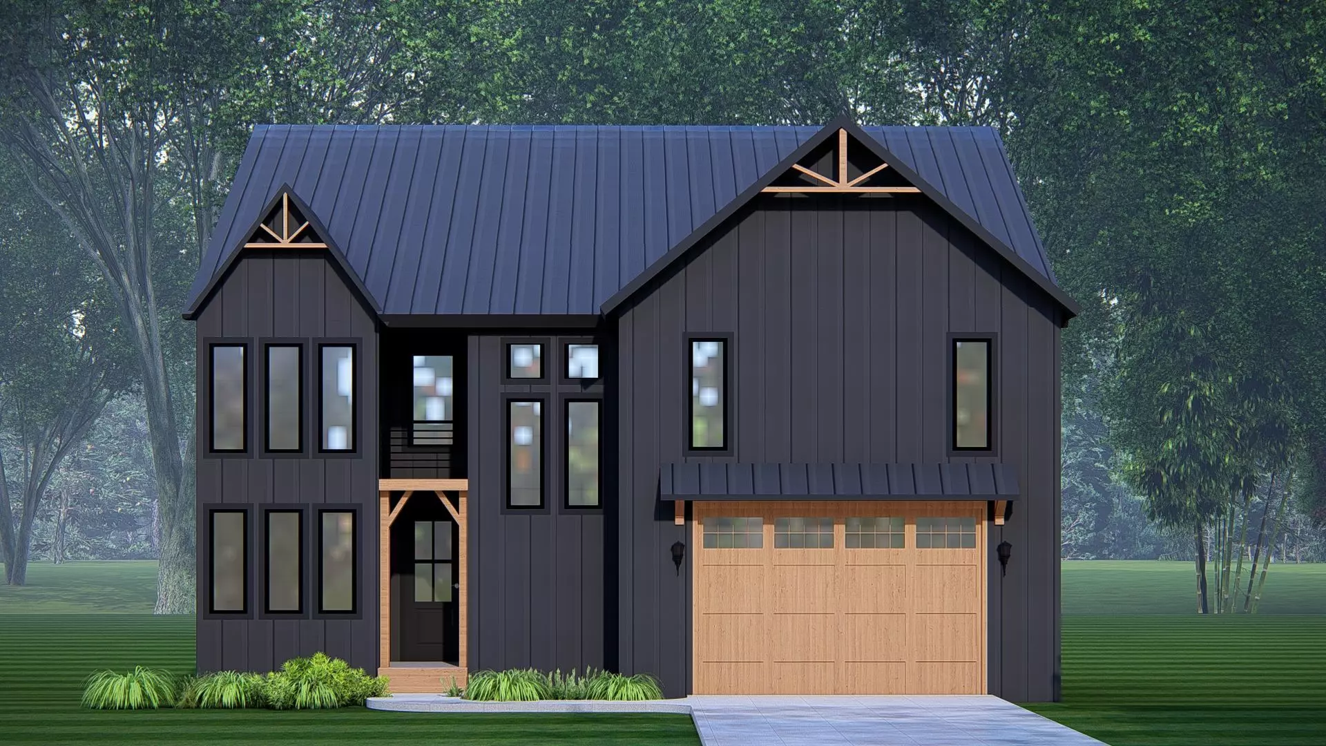 American Farmhouse 3D Model Rustic Country House 3D model_1