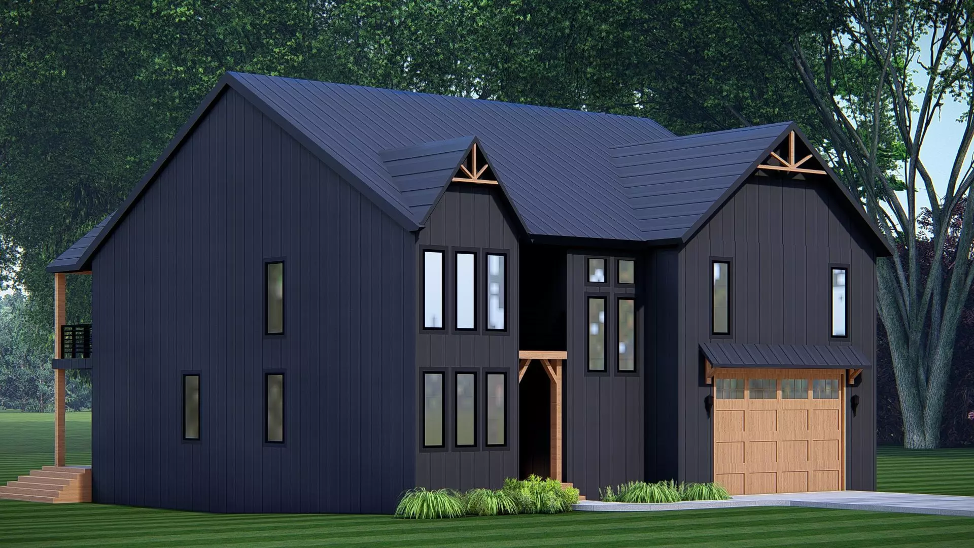 American Farmhouse 3D Model Rustic Country House 3D model_0