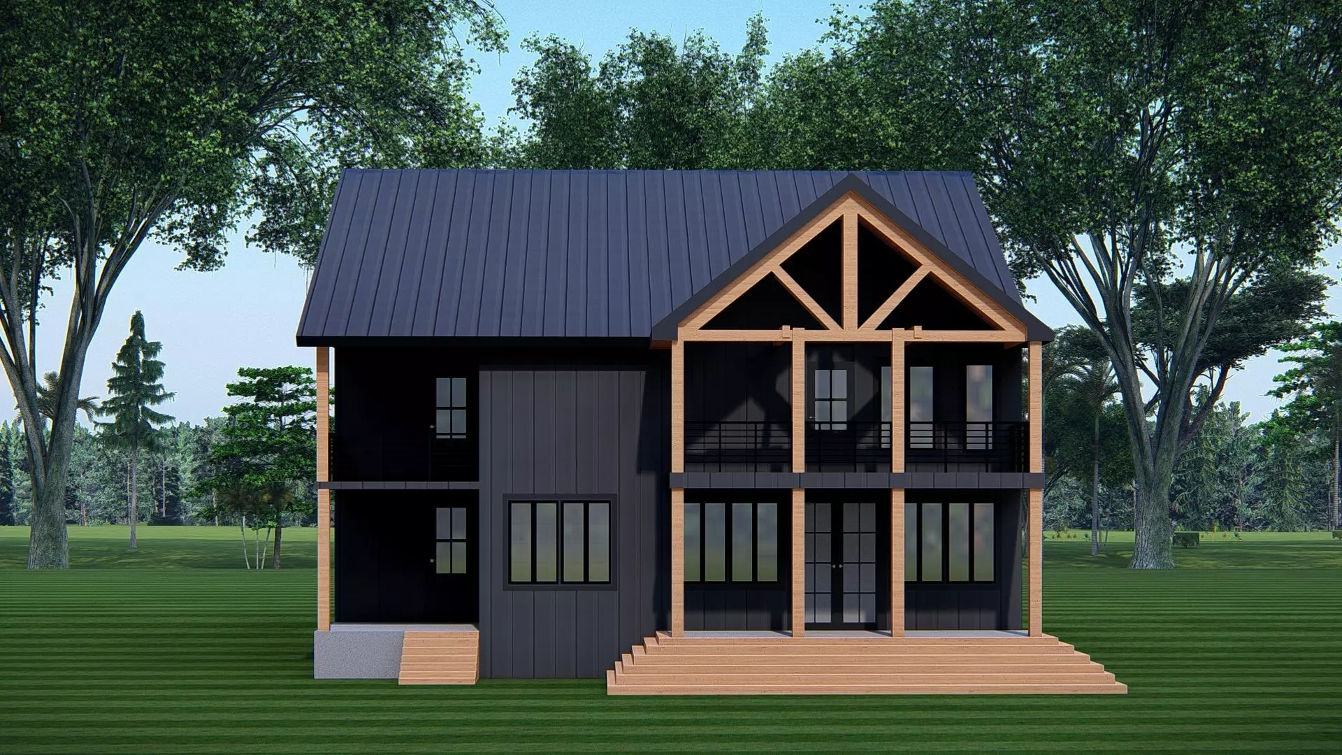 American Farmhouse 3D Model Rustic Country House 3D model_3