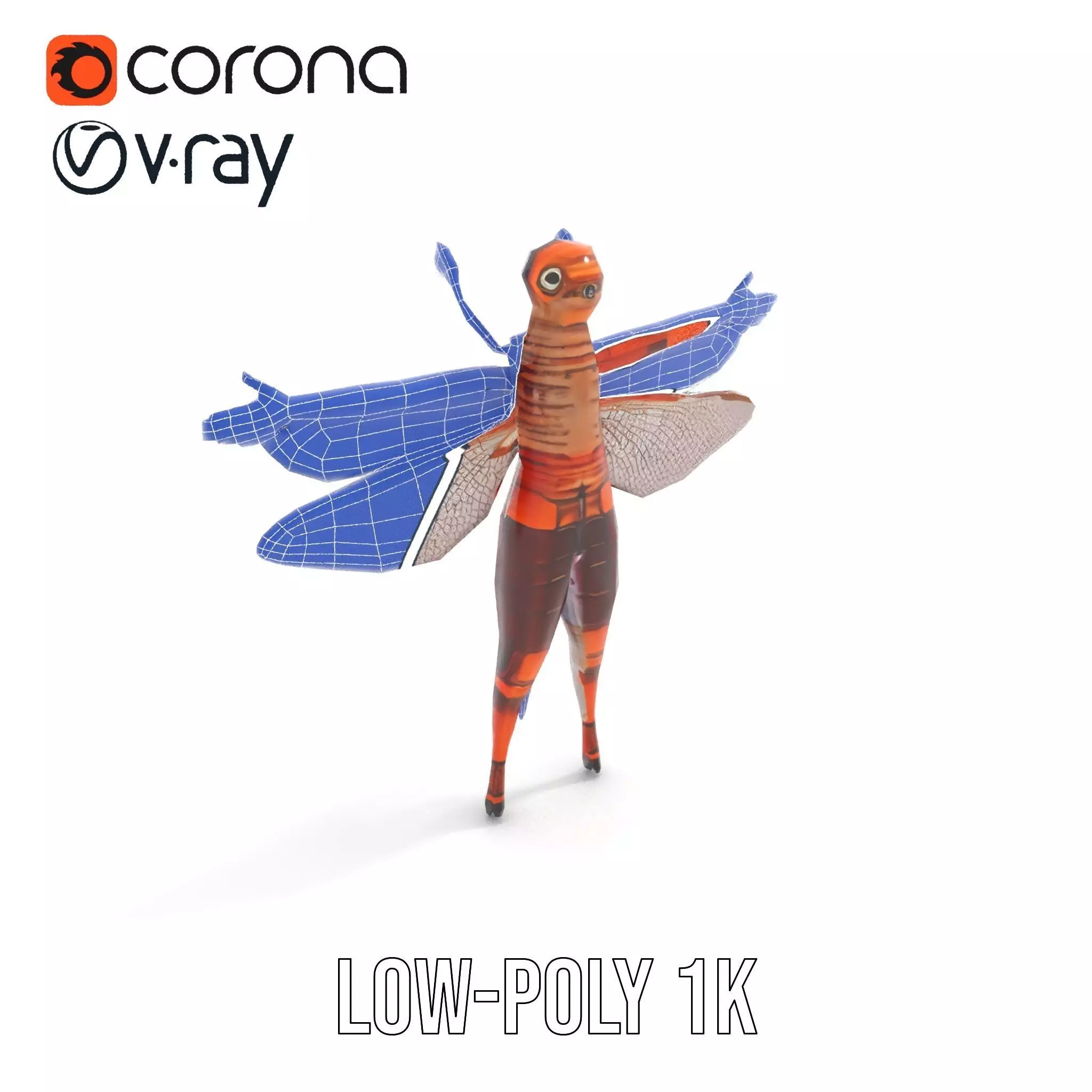 Dragonfly Hybrid Unique model pack Low-poly 3D model_12