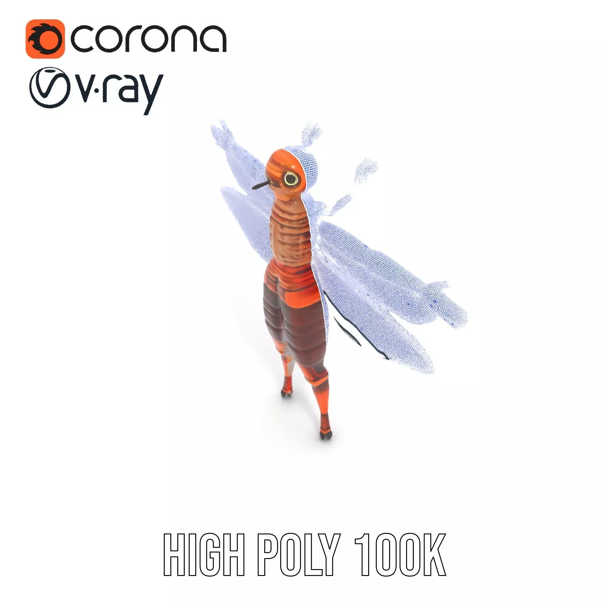 Dragonfly Hybrid Unique model pack Low-poly 3D model_28