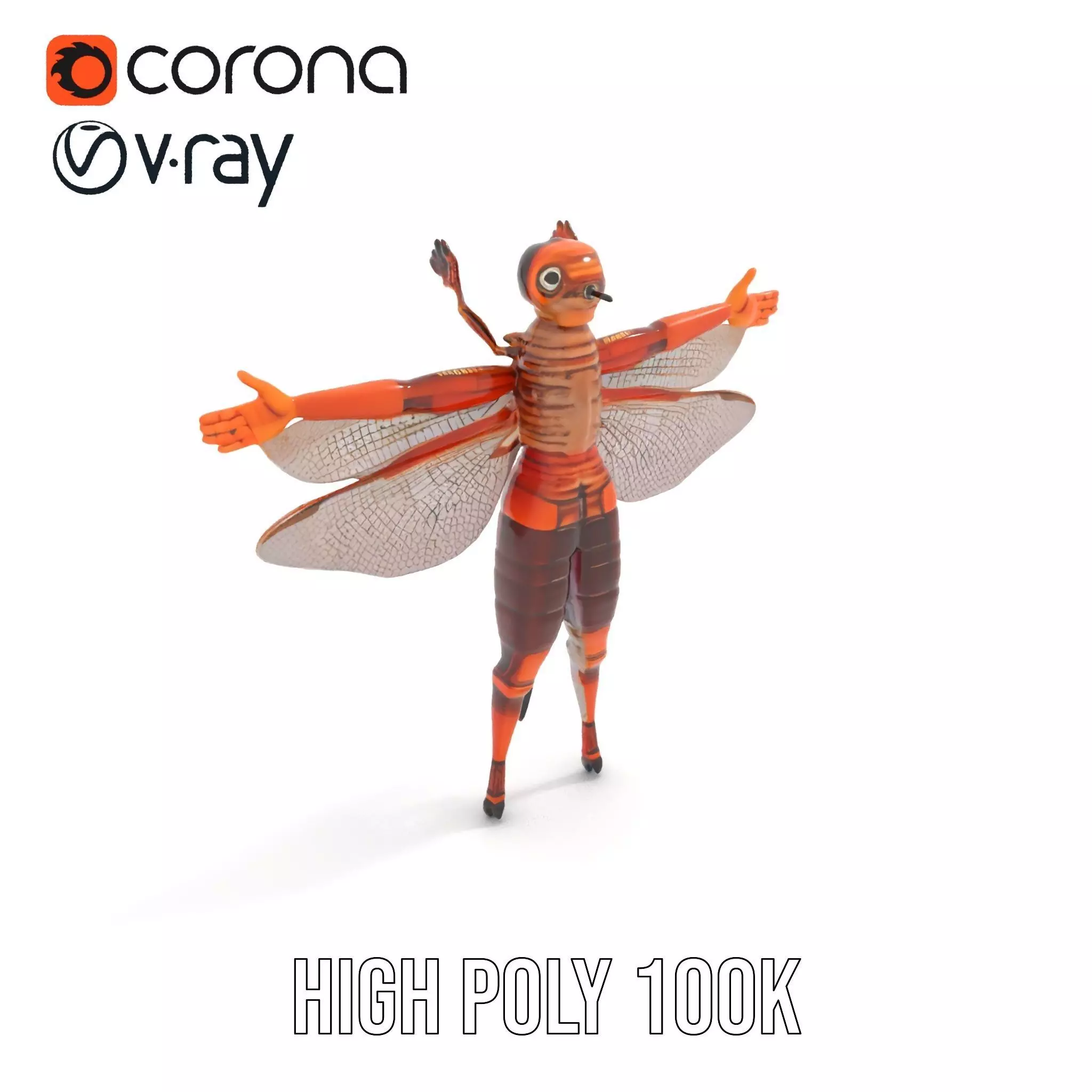 Dragonfly Hybrid Unique model pack Low-poly 3D model_32