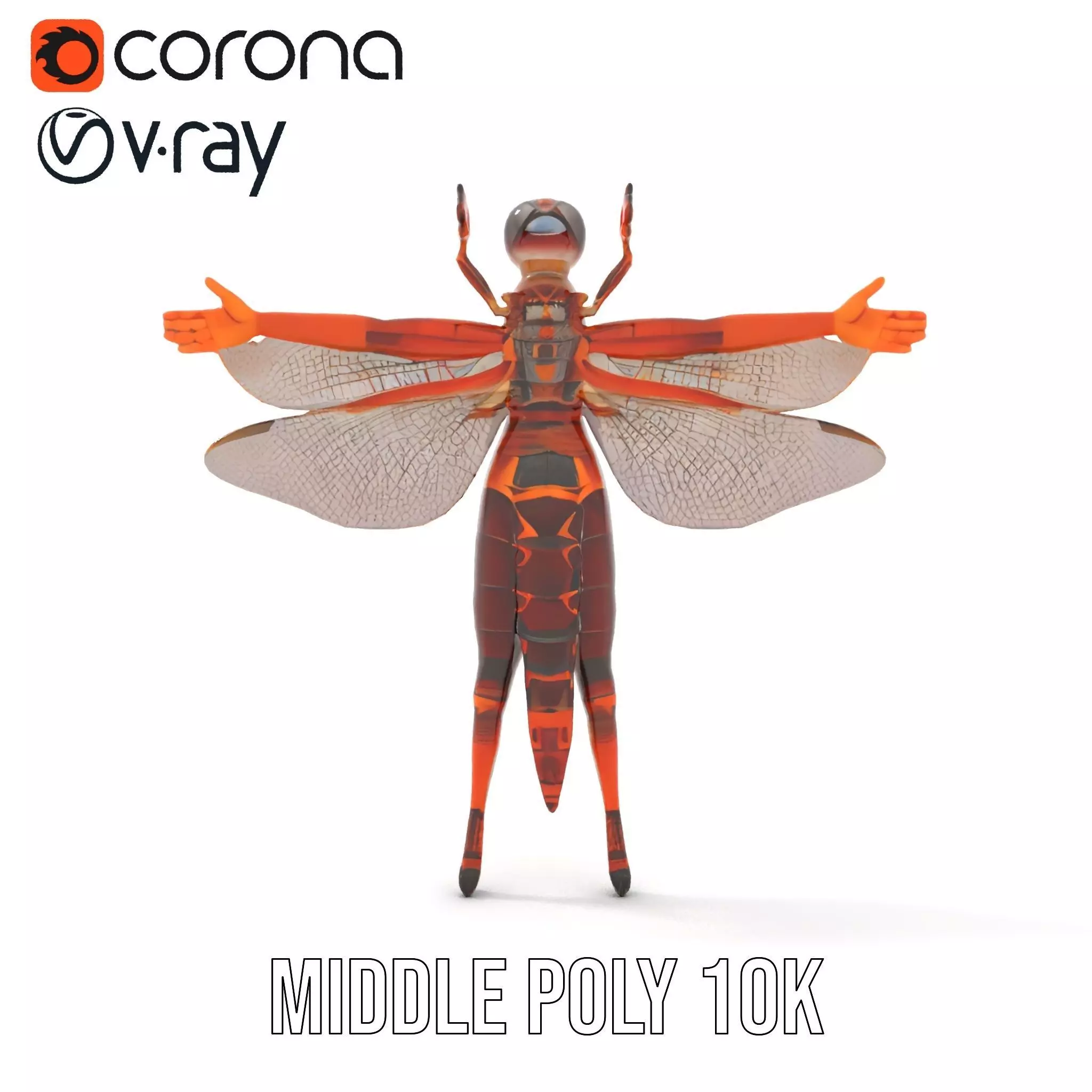 Dragonfly Hybrid Unique model pack Low-poly 3D model_6