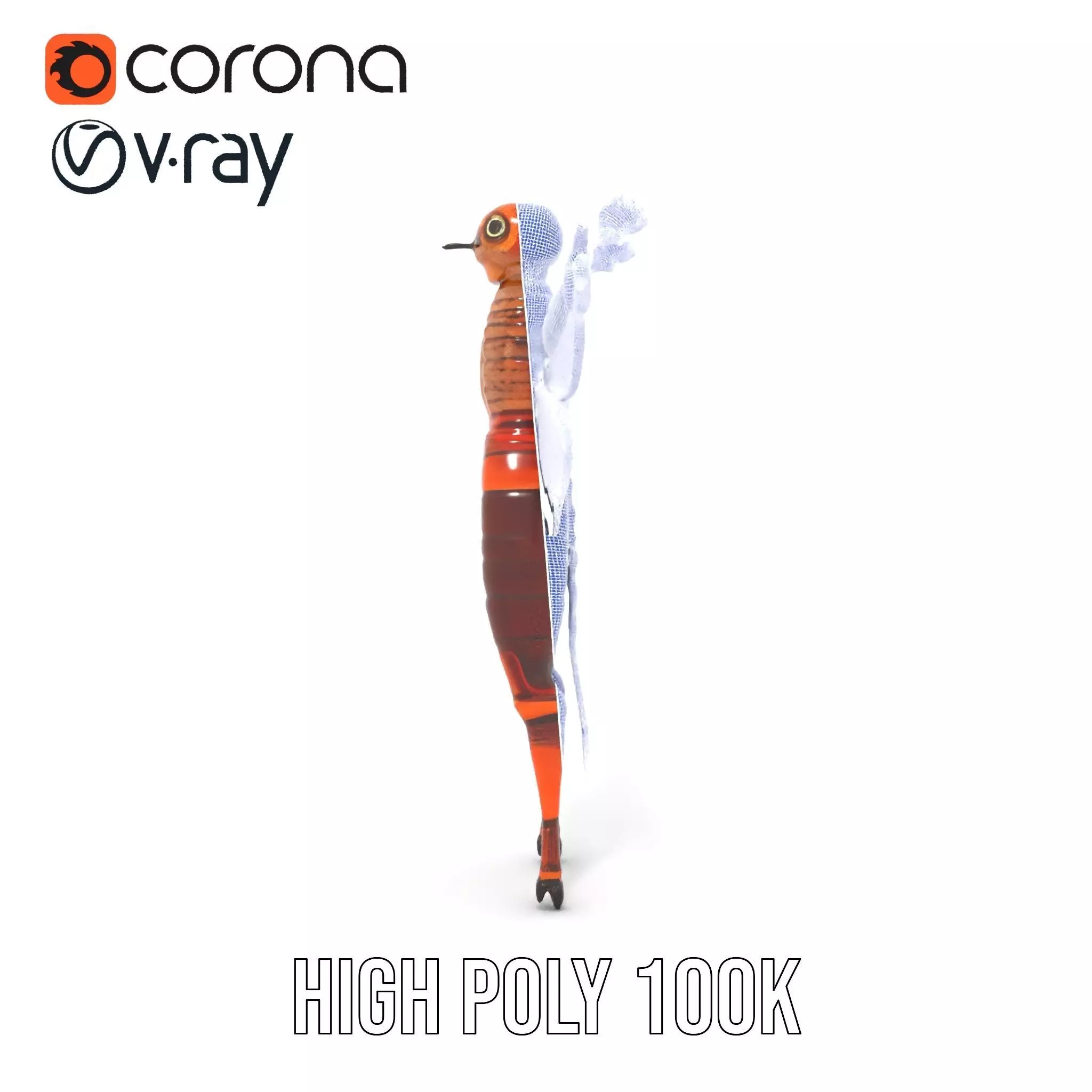 Dragonfly Hybrid Unique model pack Low-poly 3D model_34