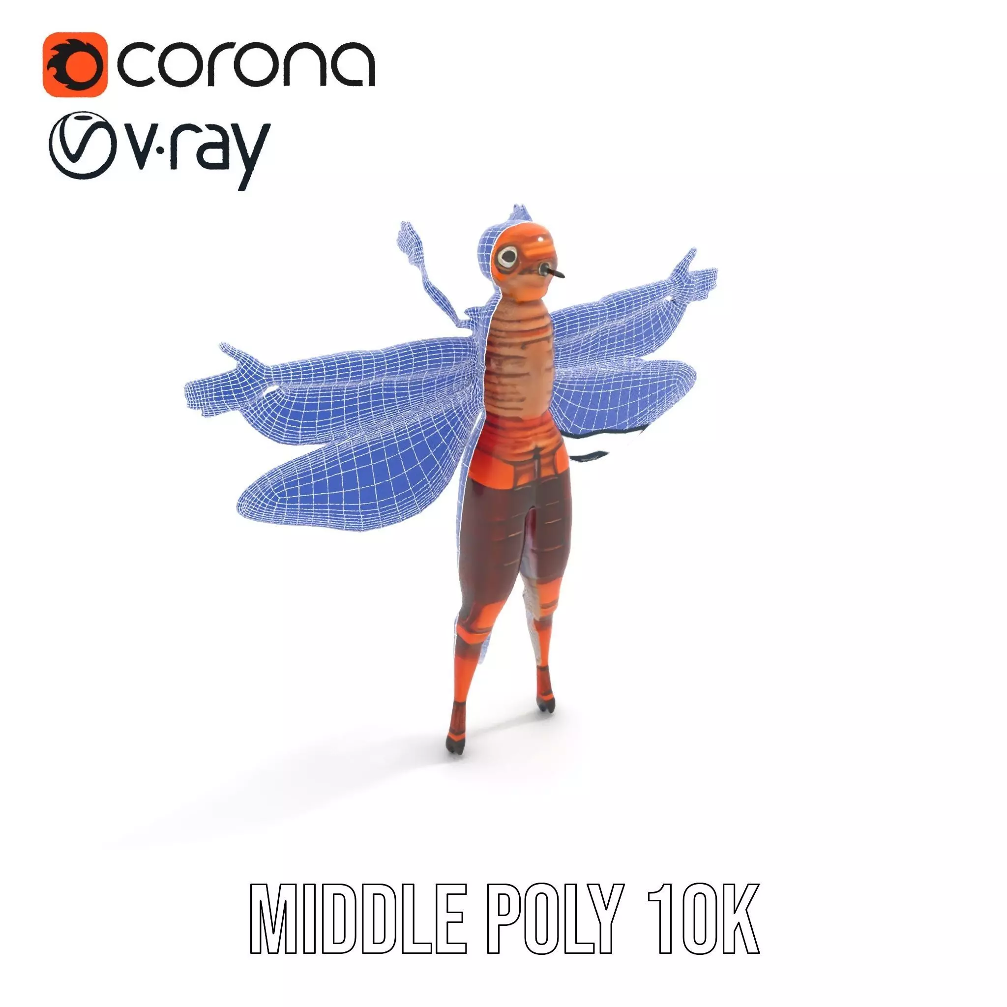 Dragonfly Hybrid Unique model pack Low-poly 3D model_5