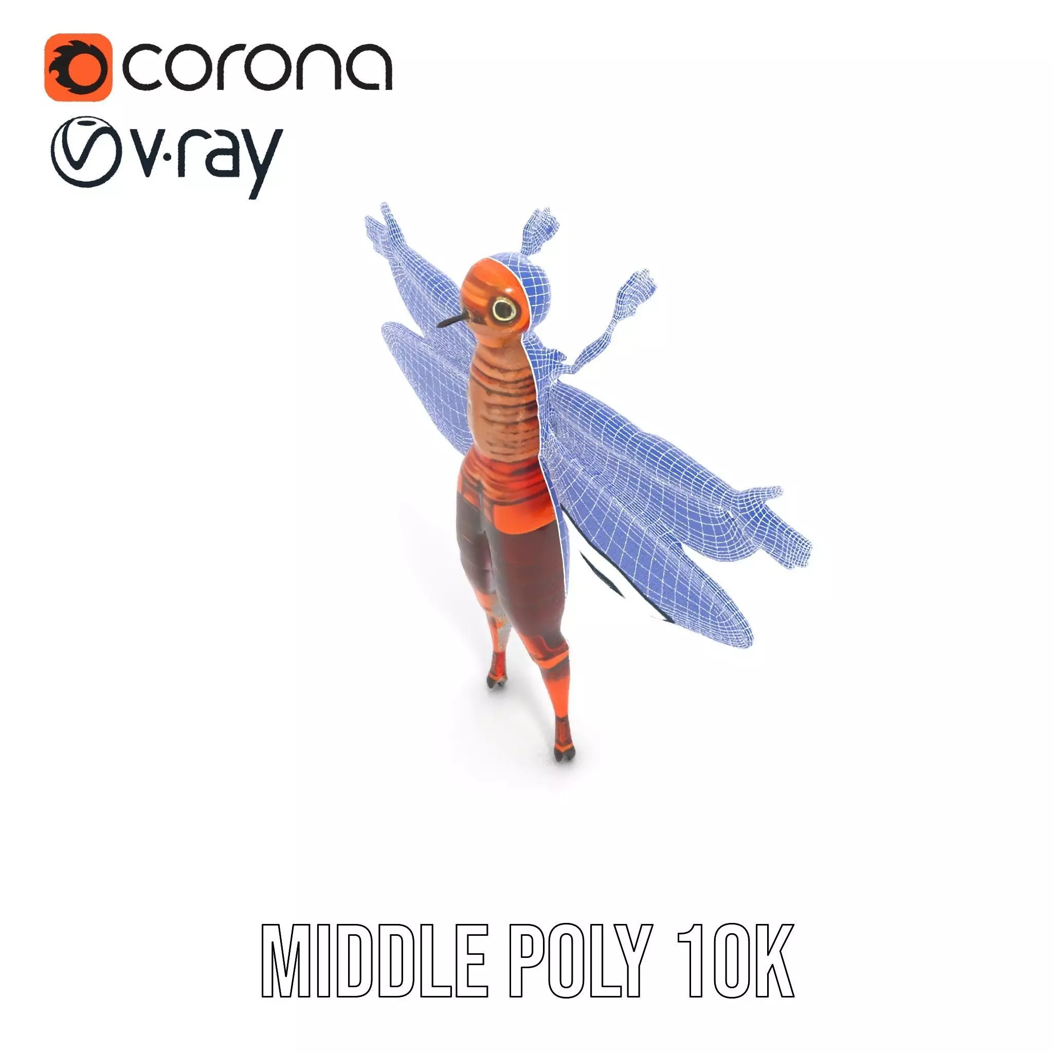 Dragonfly Hybrid Unique model pack Low-poly 3D model_26