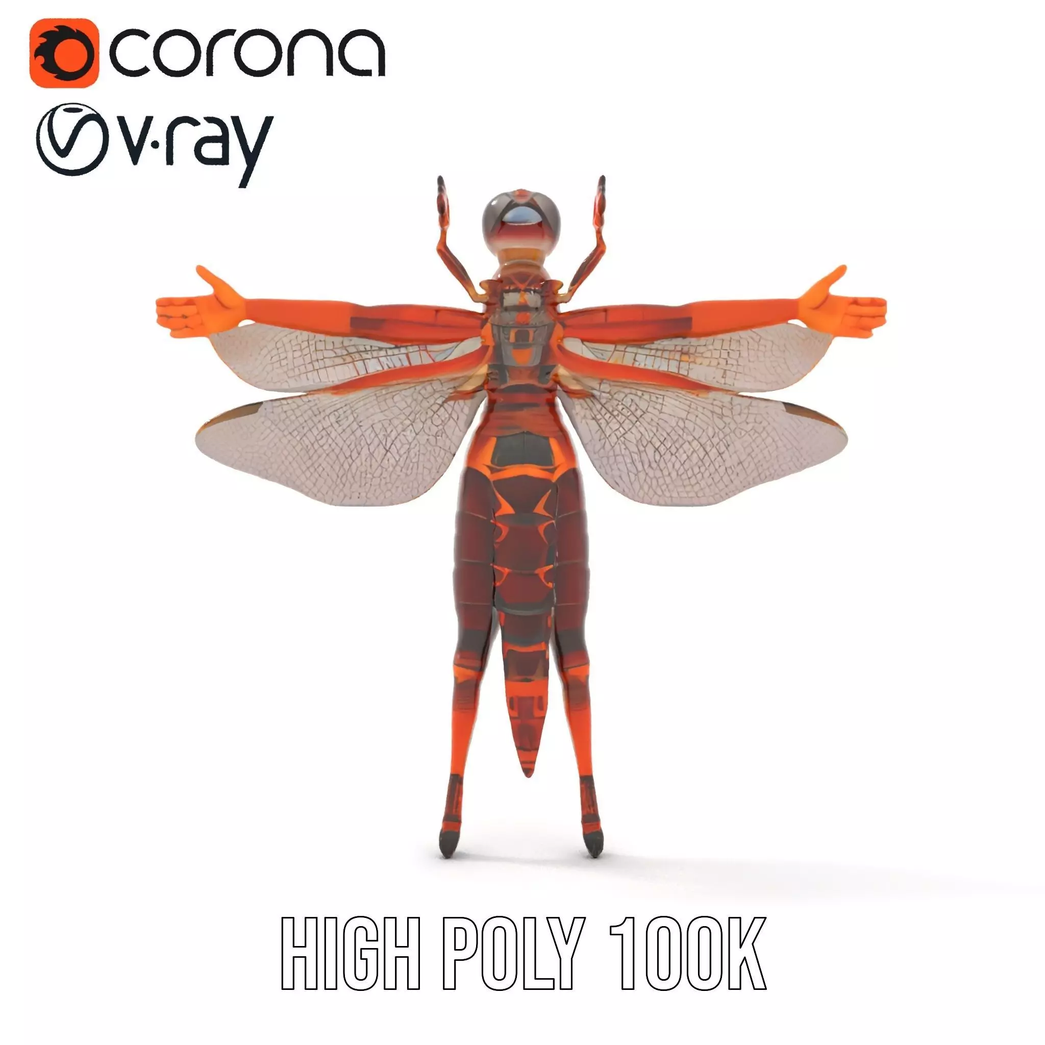 Dragonfly Hybrid Unique model pack Low-poly 3D model_25
