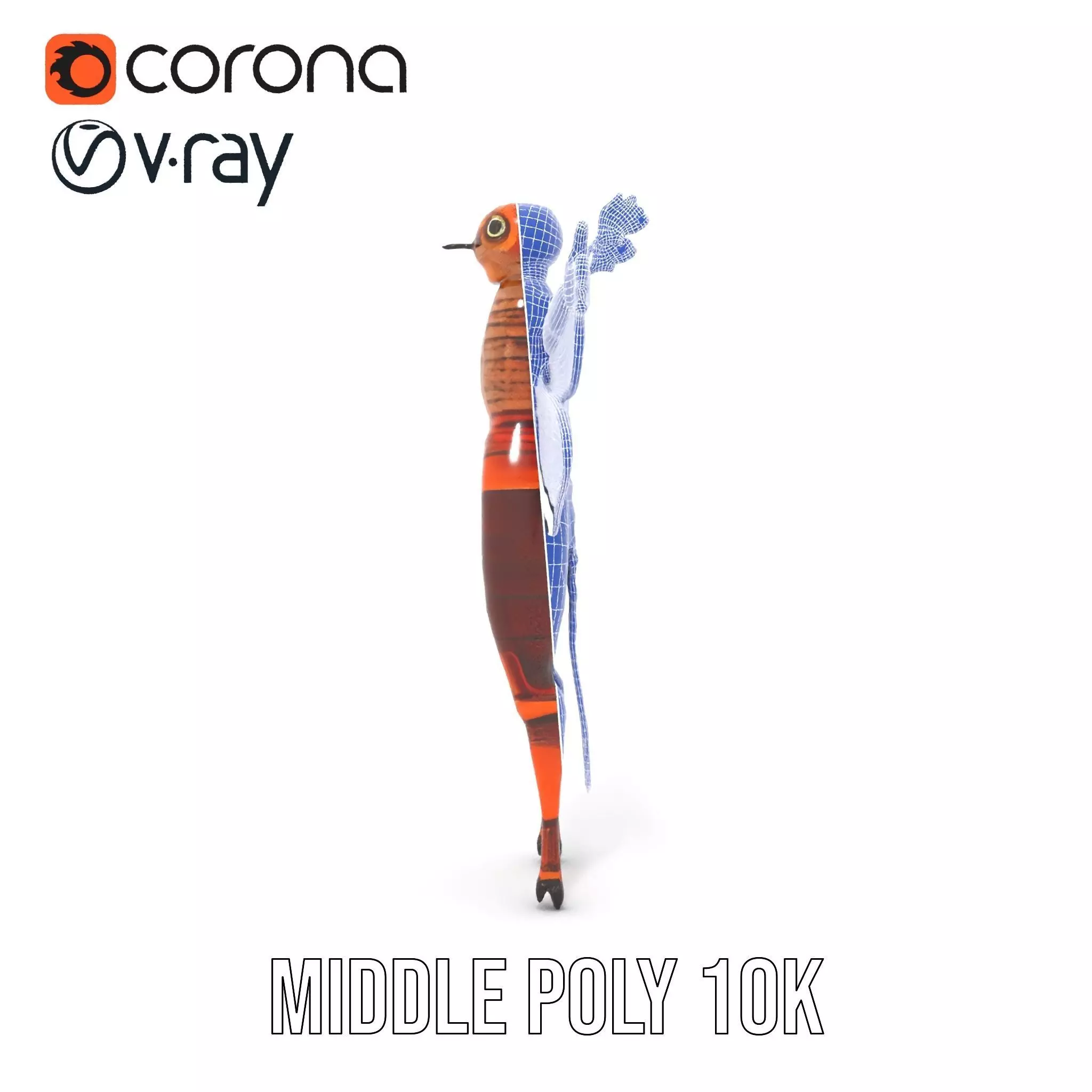 Dragonfly Hybrid Unique model pack Low-poly 3D model_29