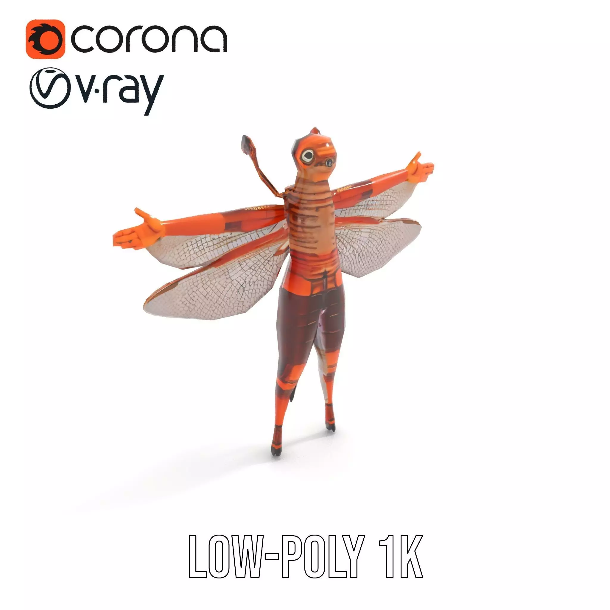 Dragonfly Hybrid Unique model pack Low-poly 3D model_24