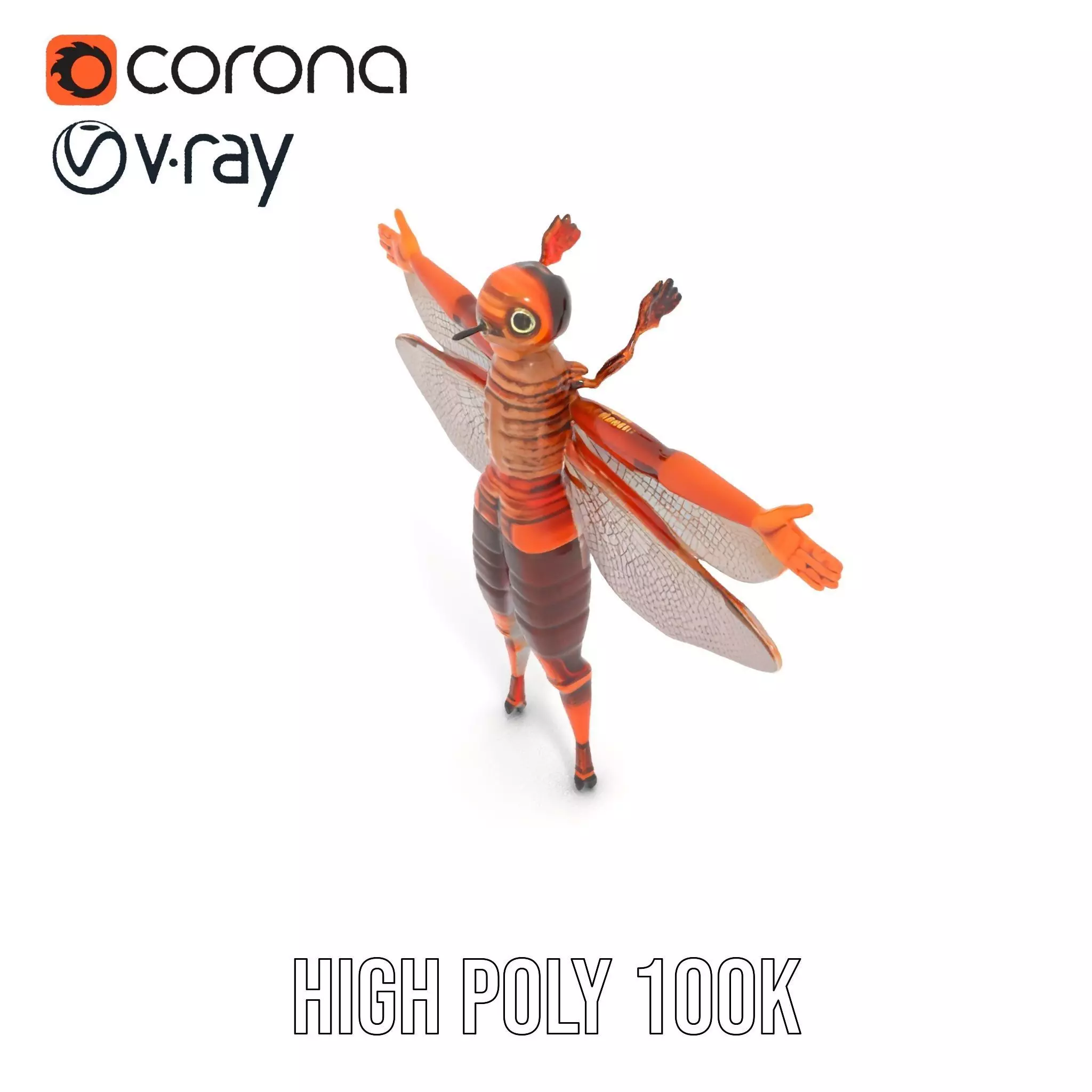 Dragonfly Hybrid Unique model pack Low-poly 3D model_31