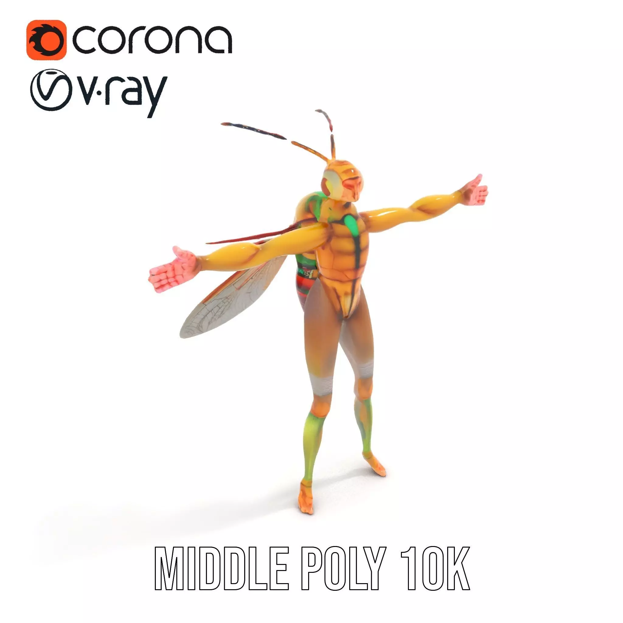 Vivid Insectoid Hybrid model pack Low-poly 3D model_6