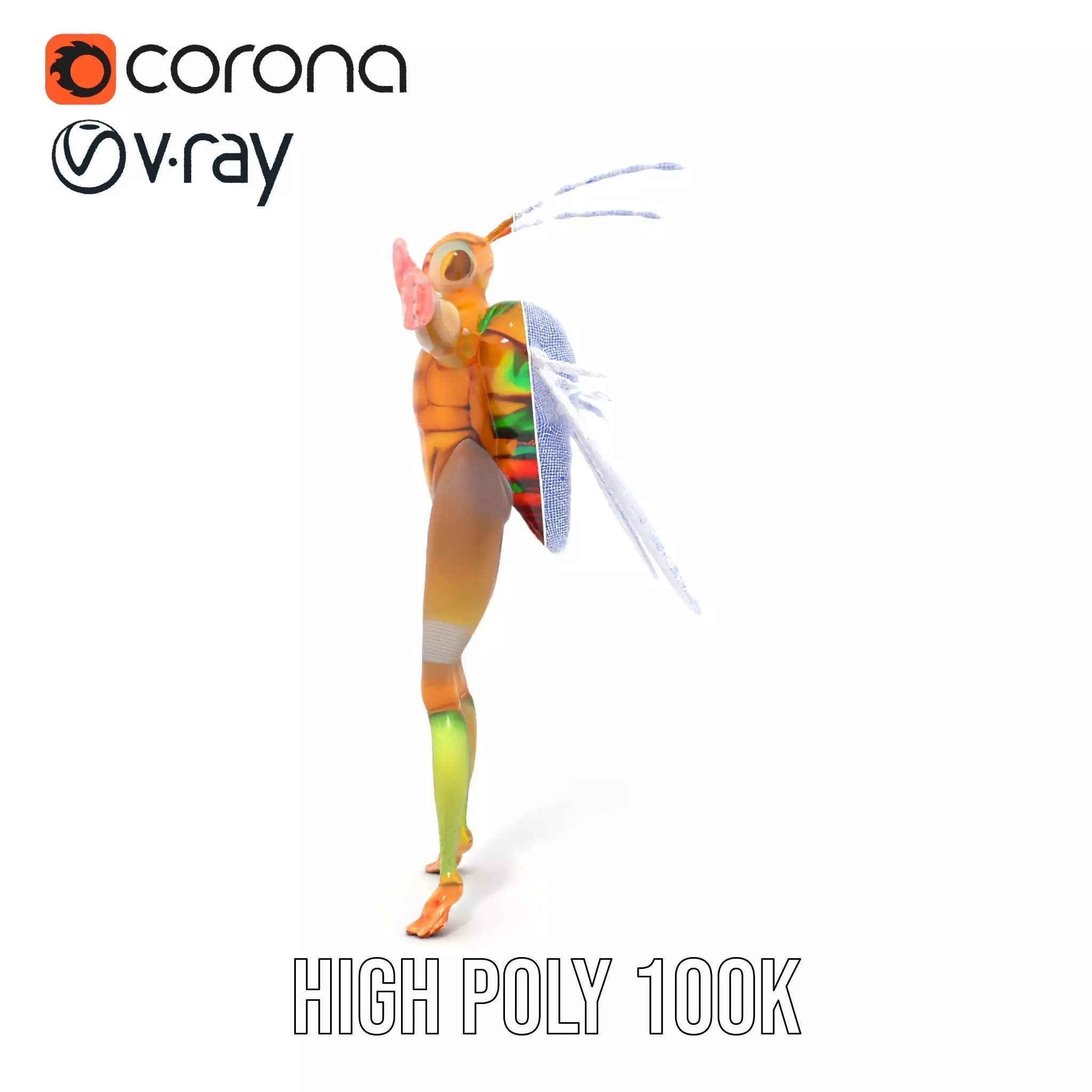 Vivid Insectoid Hybrid model pack Low-poly 3D model_34