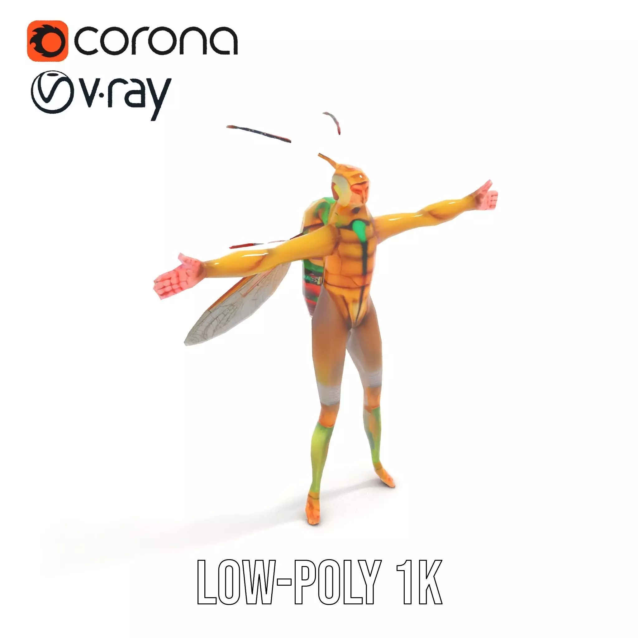 Vivid Insectoid Hybrid model pack Low-poly 3D model_16