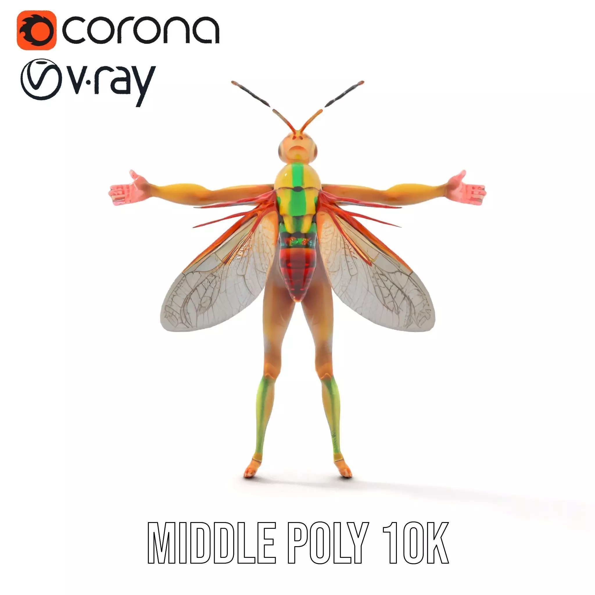 Vivid Insectoid Hybrid model pack Low-poly 3D model_11