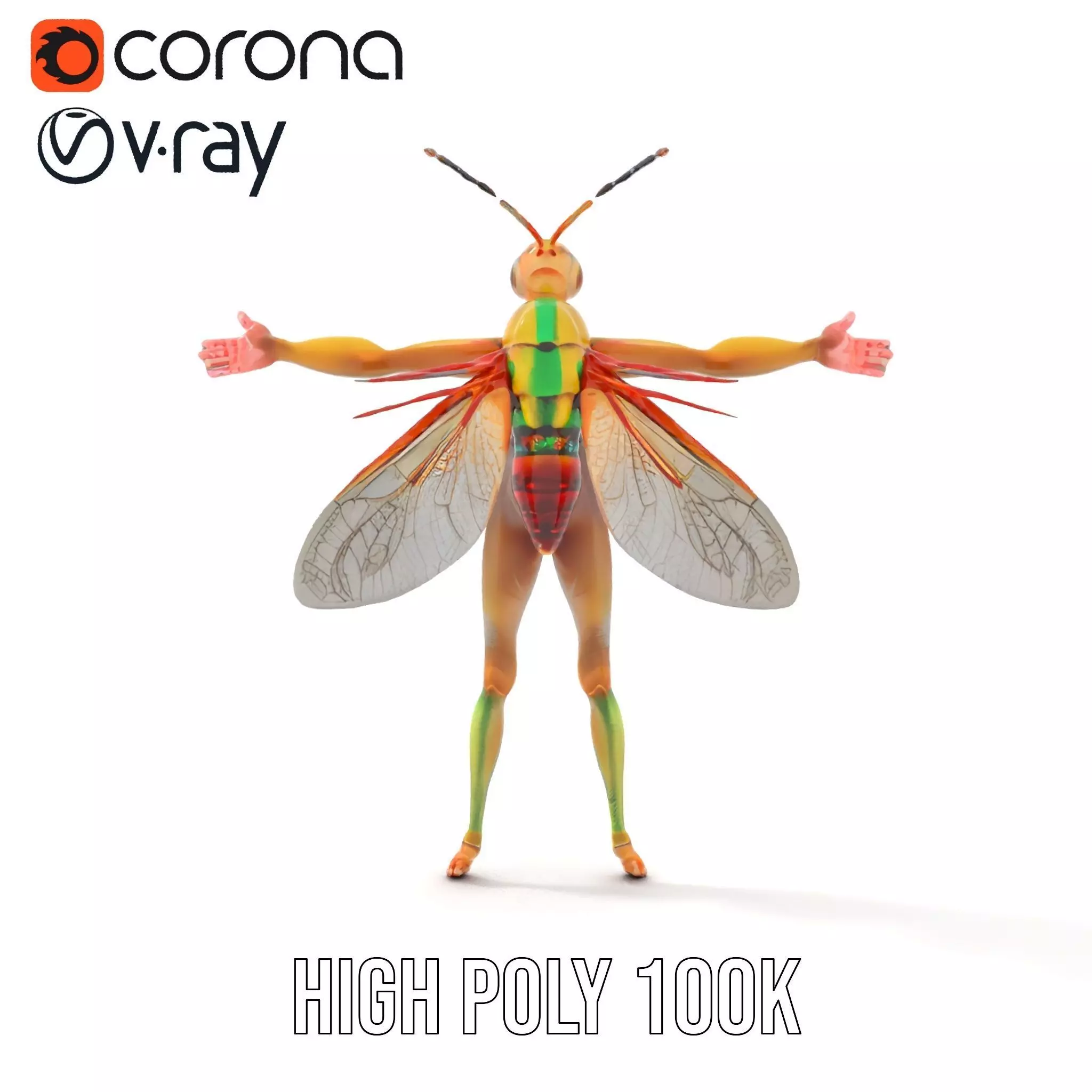 Vivid Insectoid Hybrid model pack Low-poly 3D model_31