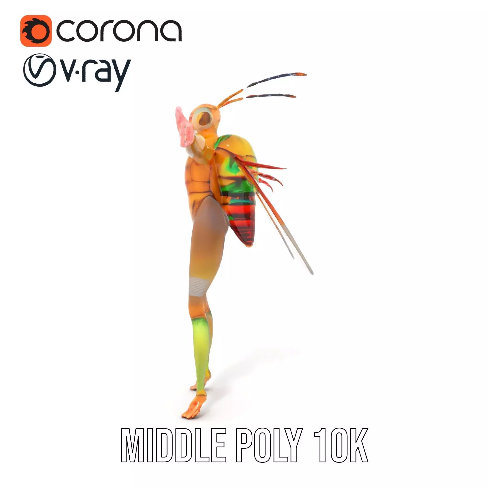 Vivid Insectoid Hybrid model pack Low-poly 3D model_26