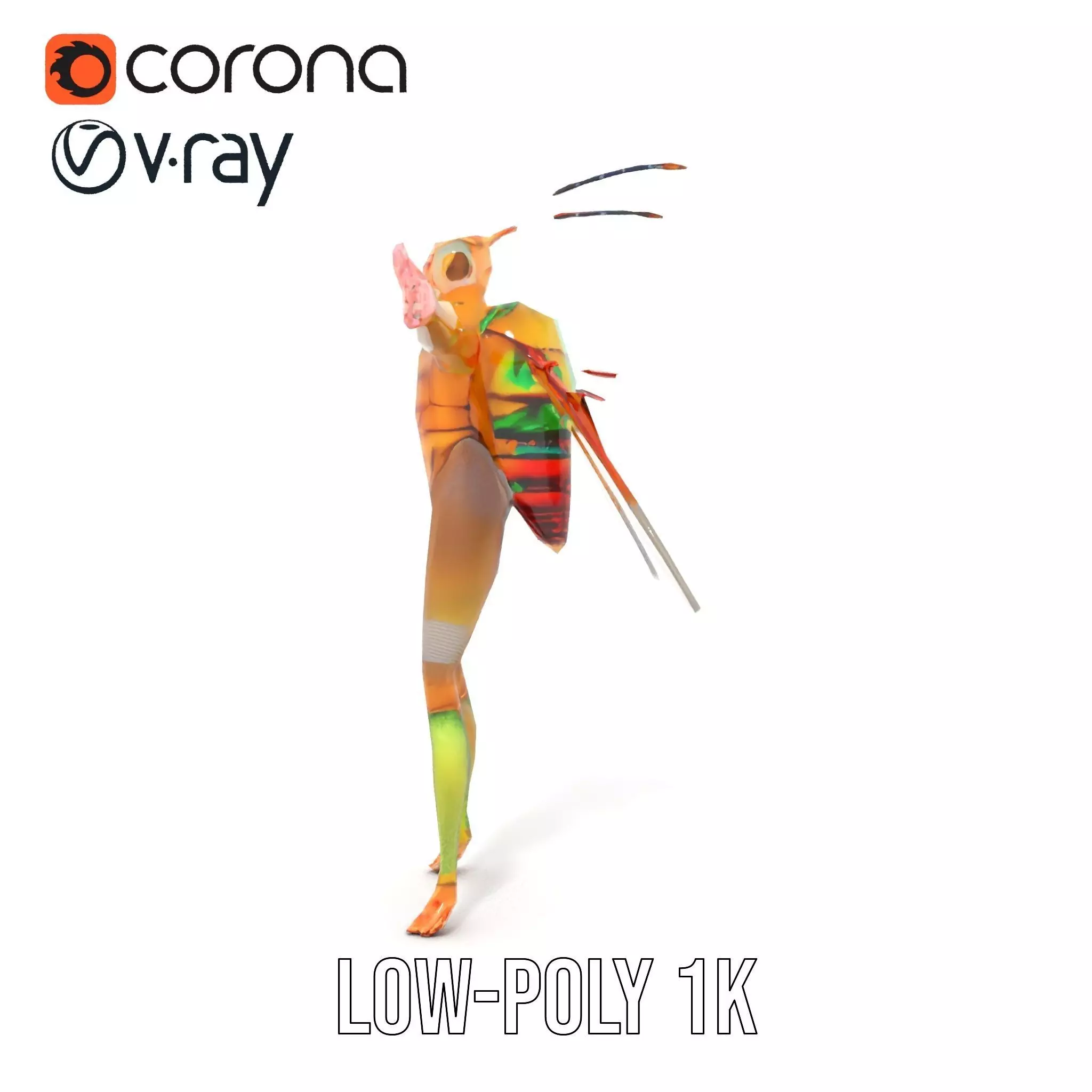 Vivid Insectoid Hybrid model pack Low-poly 3D model_12