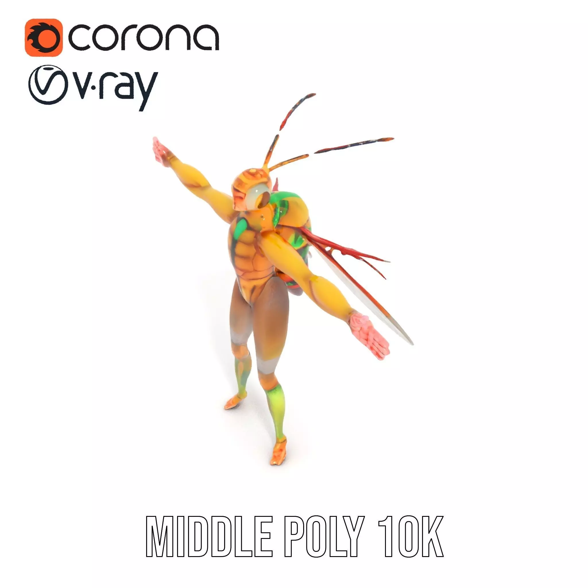 Vivid Insectoid Hybrid model pack Low-poly 3D model_18