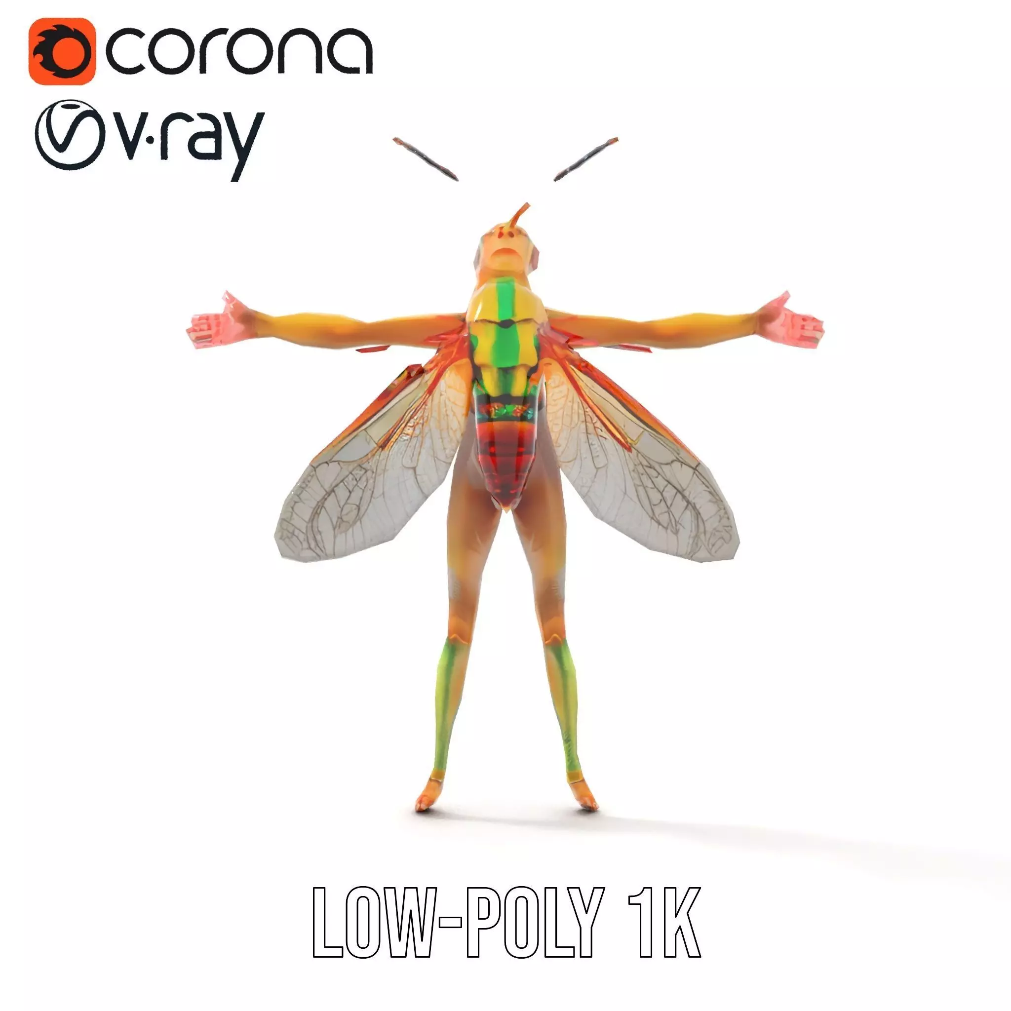 Vivid Insectoid Hybrid model pack Low-poly 3D model_9