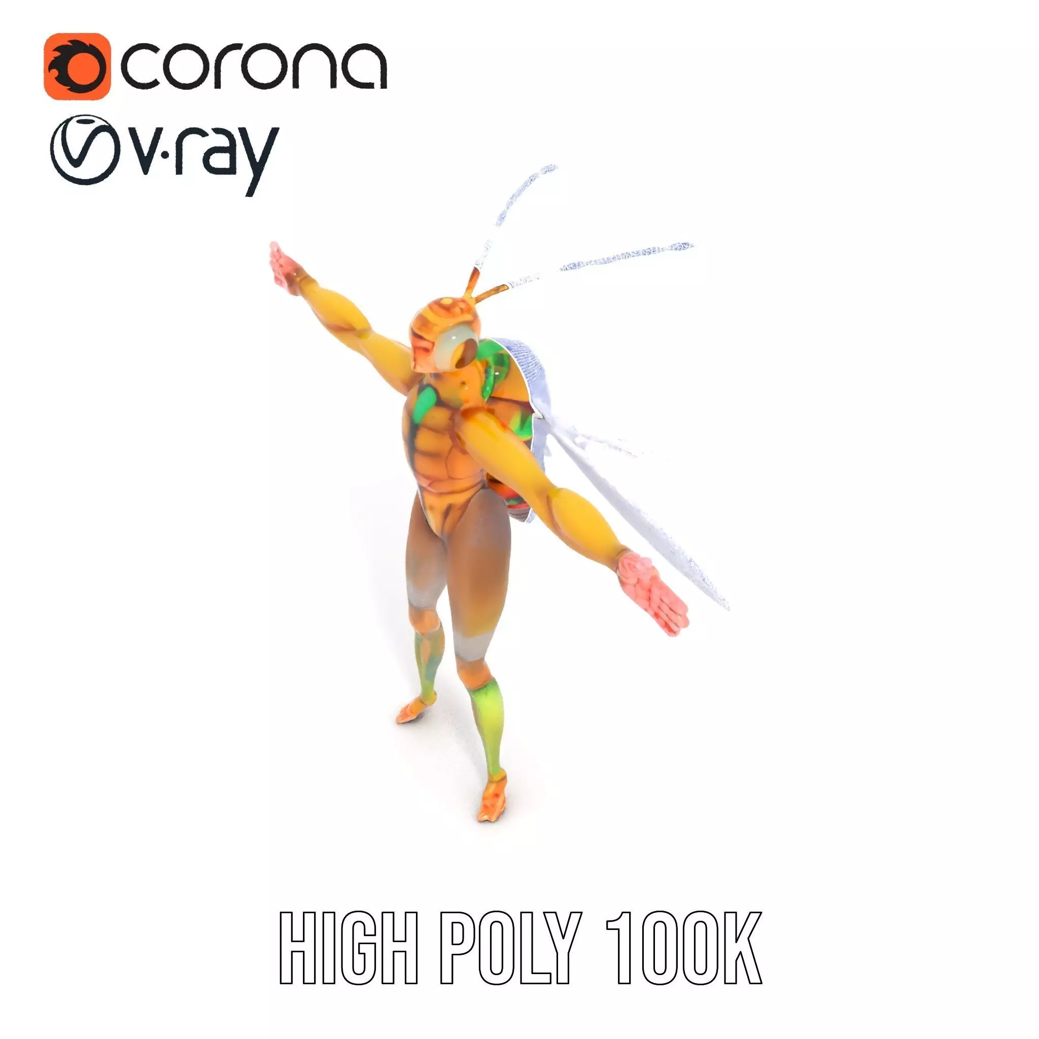 Vivid Insectoid Hybrid model pack Low-poly 3D model_33