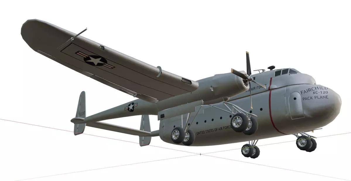 FAIRCHILD XC-120 PACKPLANE - The Unwanted BLOB Low-poly 3D model_17