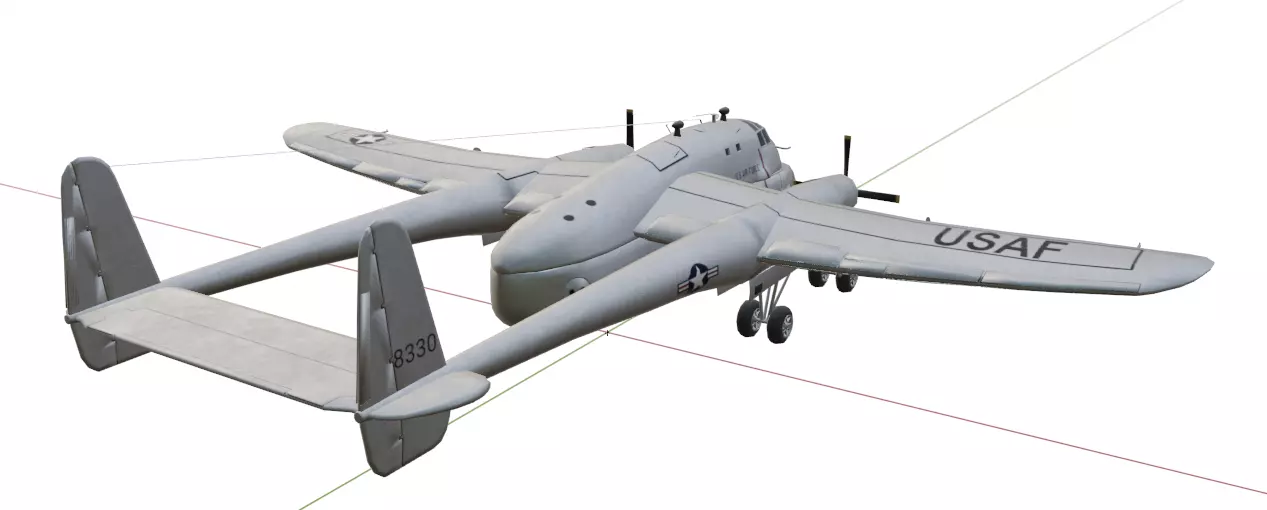 FAIRCHILD XC-120 PACKPLANE - The Unwanted BLOB Low-poly 3D model_2