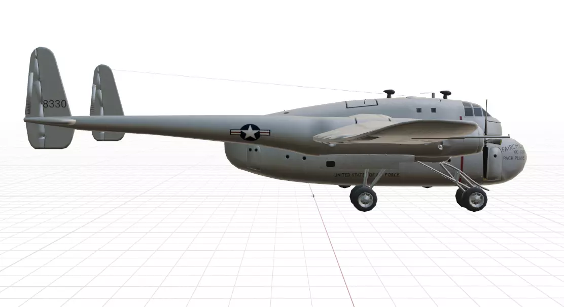 FAIRCHILD XC-120 PACKPLANE - The Unwanted BLOB Low-poly 3D model_31