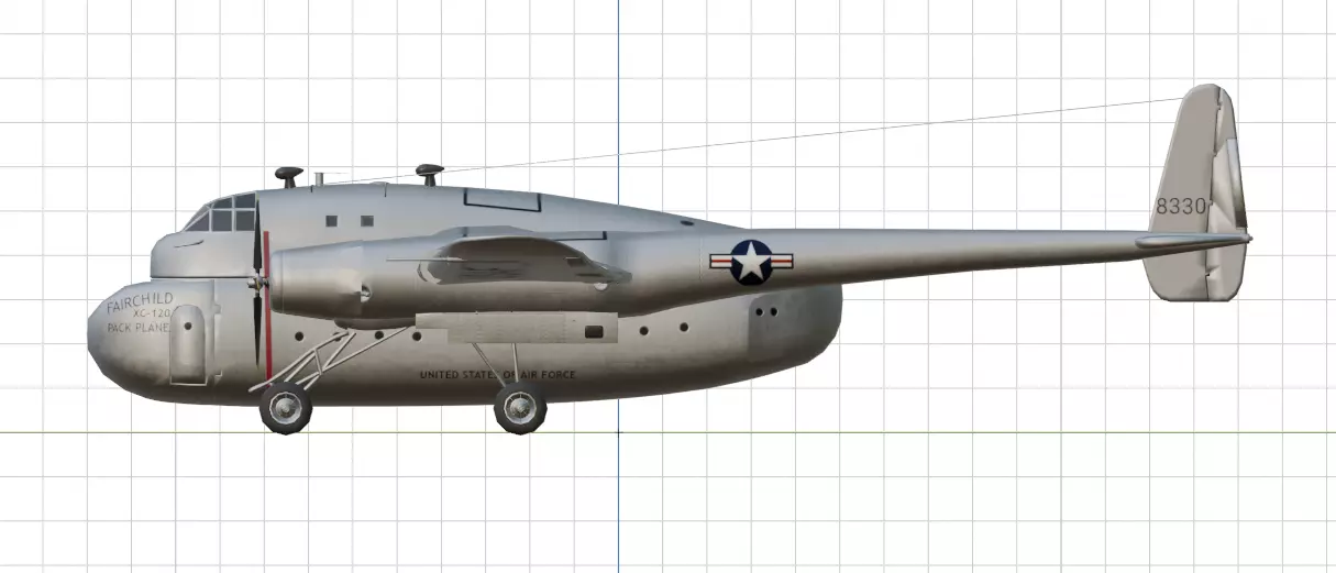 FAIRCHILD XC-120 PACKPLANE - The Unwanted BLOB Low-poly 3D model_5