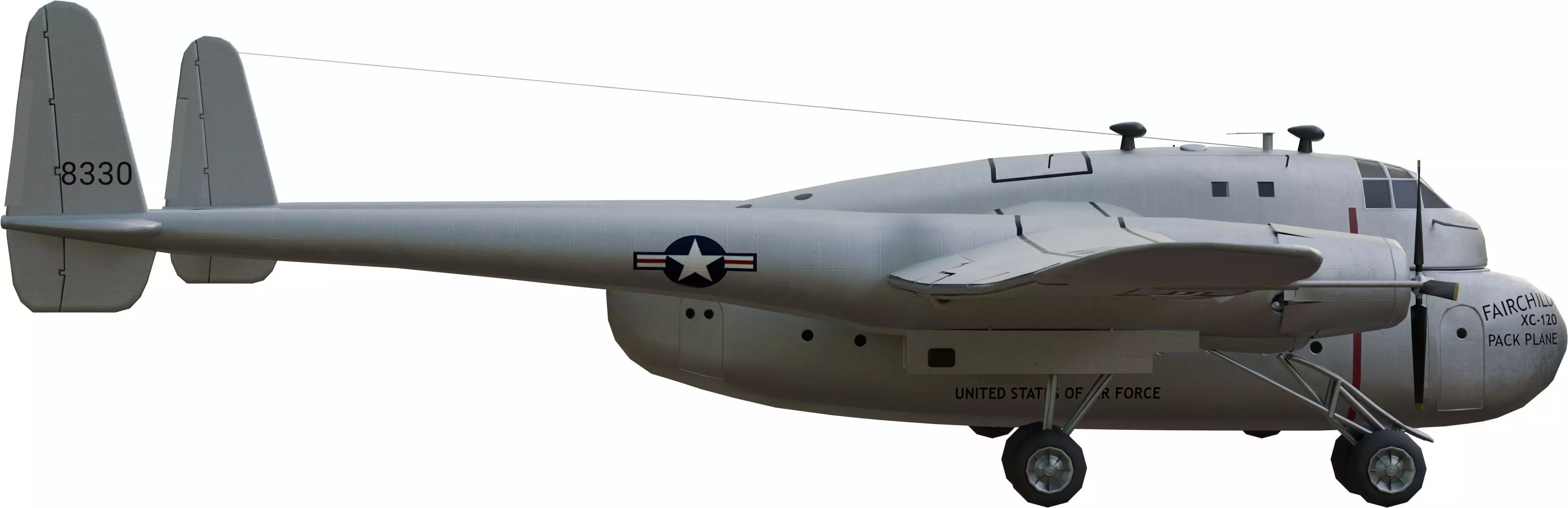 FAIRCHILD XC-120 PACKPLANE - The Unwanted BLOB Low-poly 3D model_38