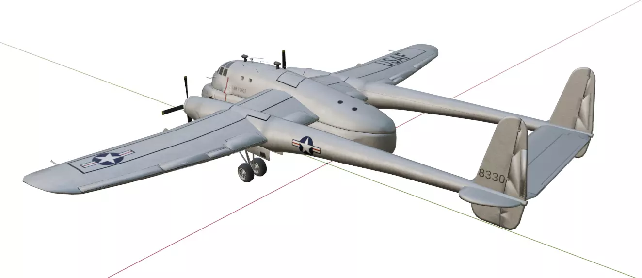 FAIRCHILD XC-120 PACKPLANE - The Unwanted BLOB Low-poly 3D model_21
