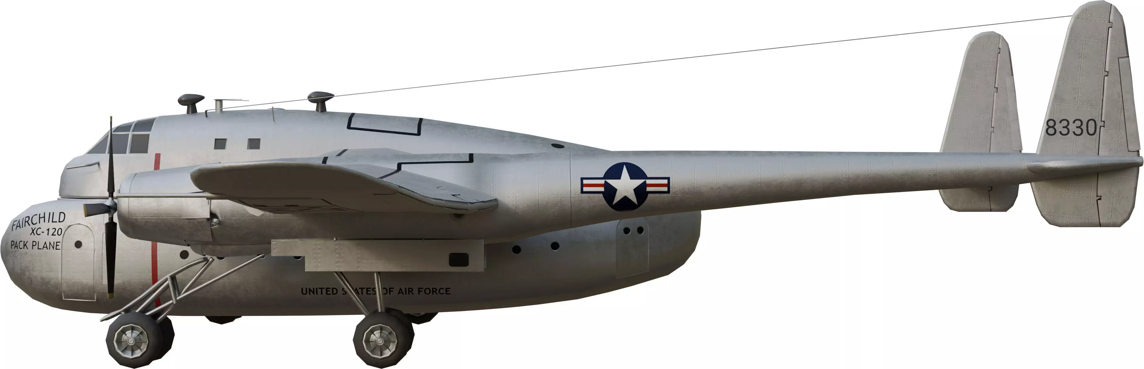 FAIRCHILD XC-120 PACKPLANE - The Unwanted BLOB Low-poly 3D model_1