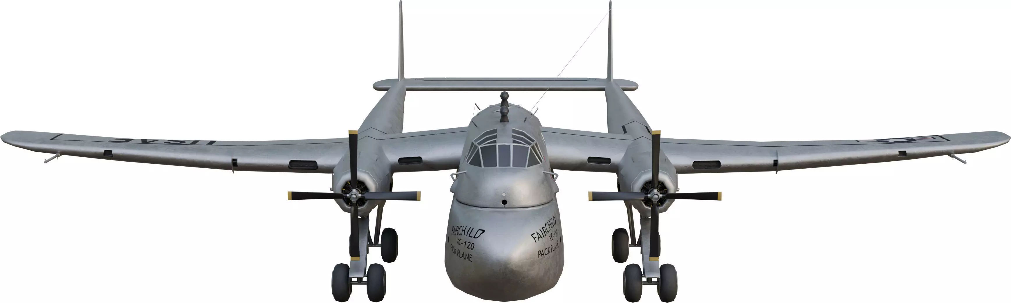 FAIRCHILD XC-120 PACKPLANE - The Unwanted BLOB Low-poly 3D model_37