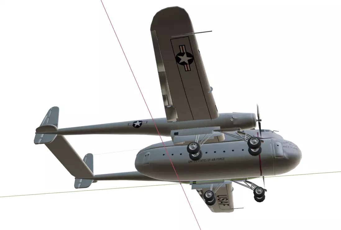 FAIRCHILD XC-120 PACKPLANE - The Unwanted BLOB Low-poly 3D model_11