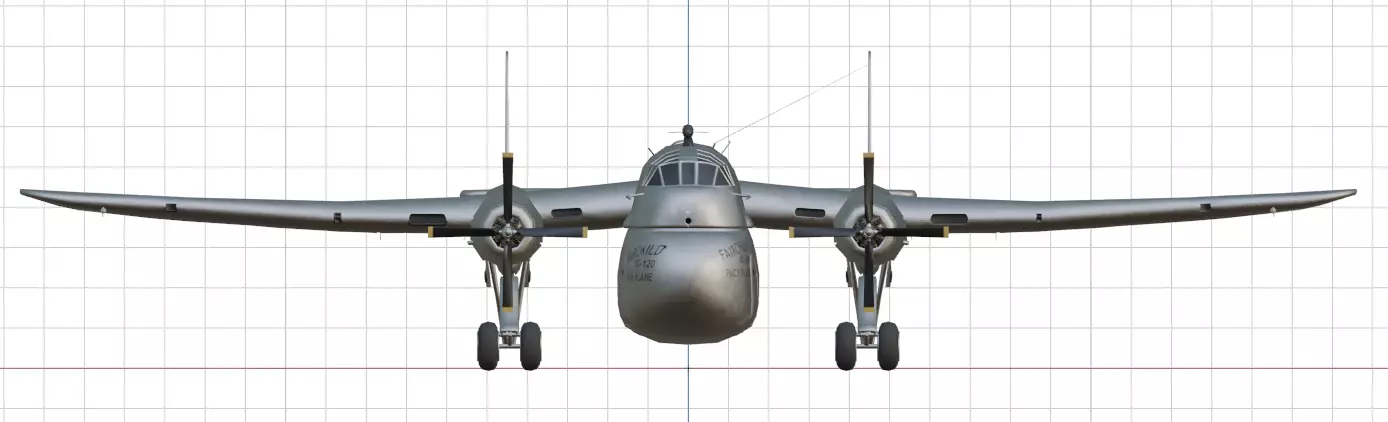 FAIRCHILD XC-120 PACKPLANE - The Unwanted BLOB Low-poly 3D model_4