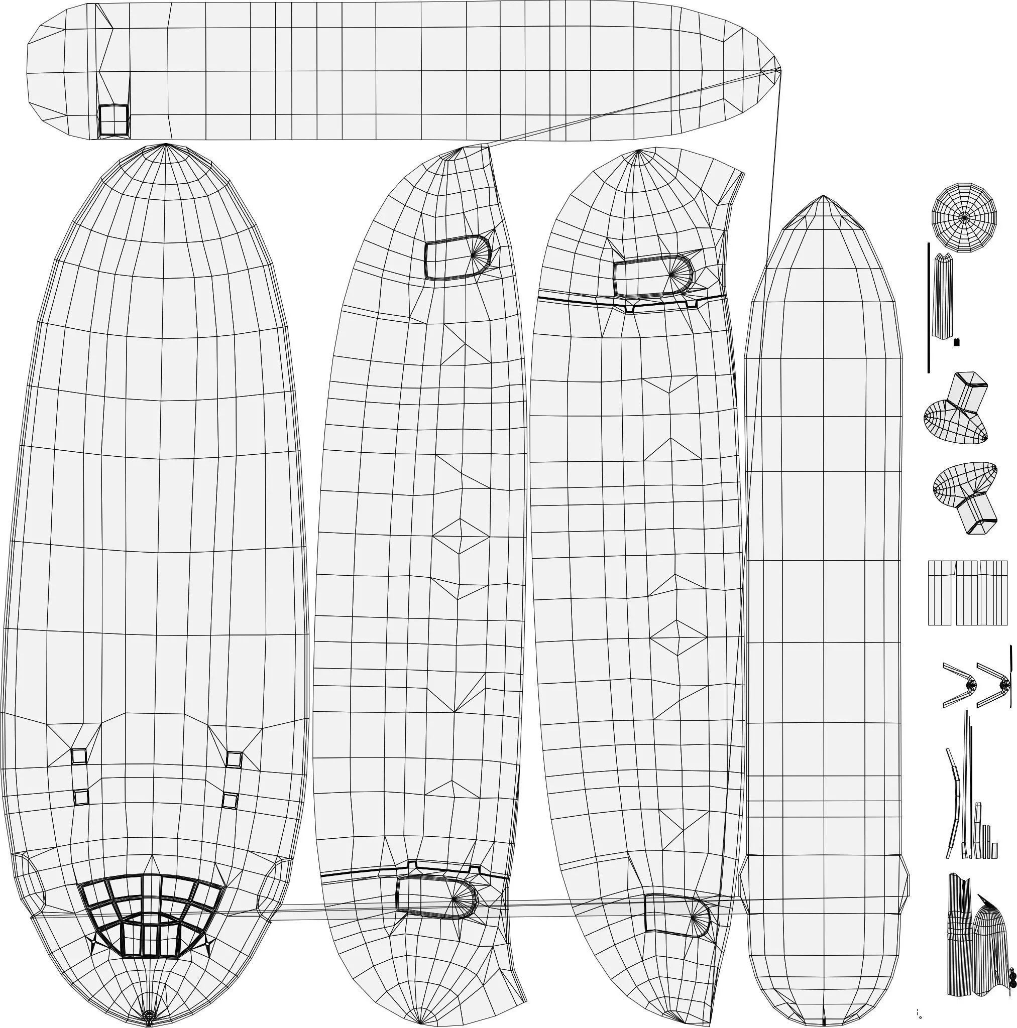 FAIRCHILD XC-120 PACKPLANE - The Unwanted BLOB Low-poly 3D model_54
