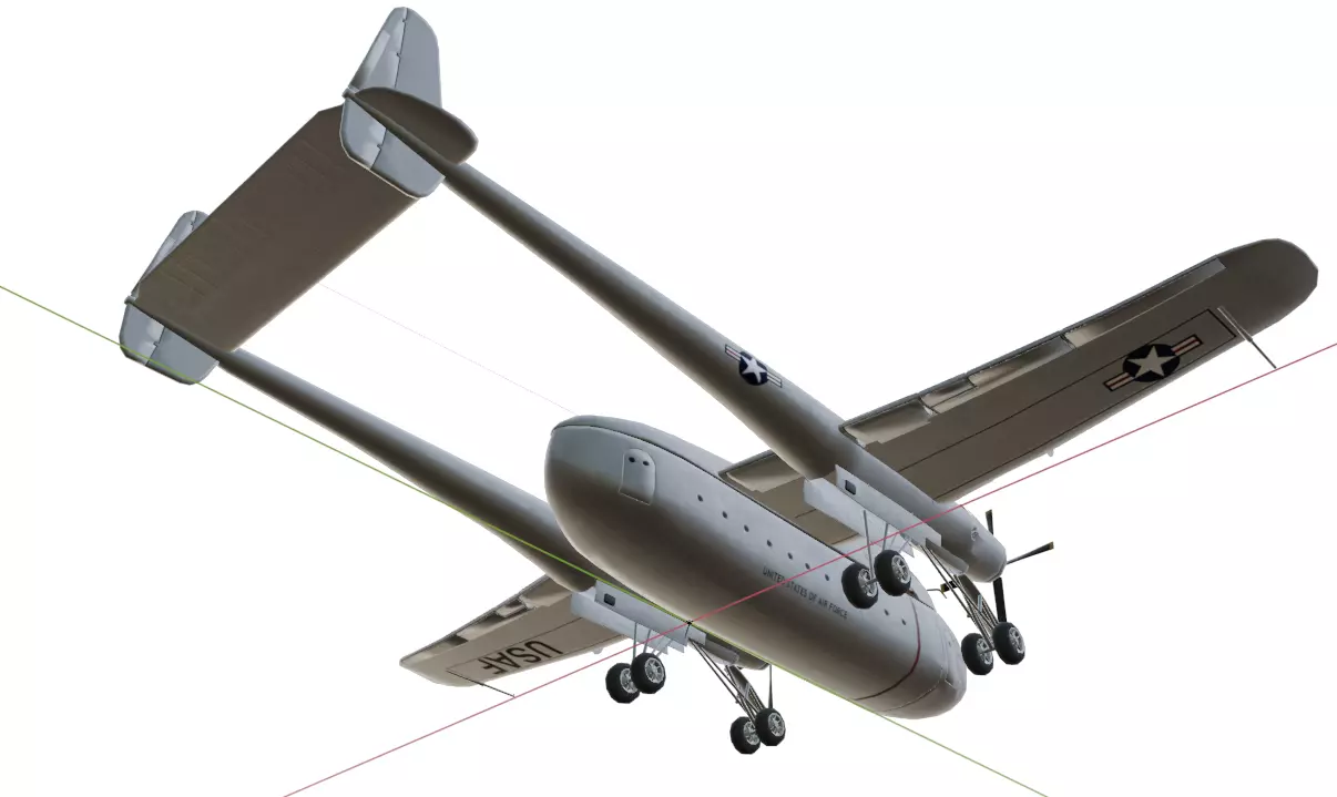 FAIRCHILD XC-120 PACKPLANE - The Unwanted BLOB Low-poly 3D model_13