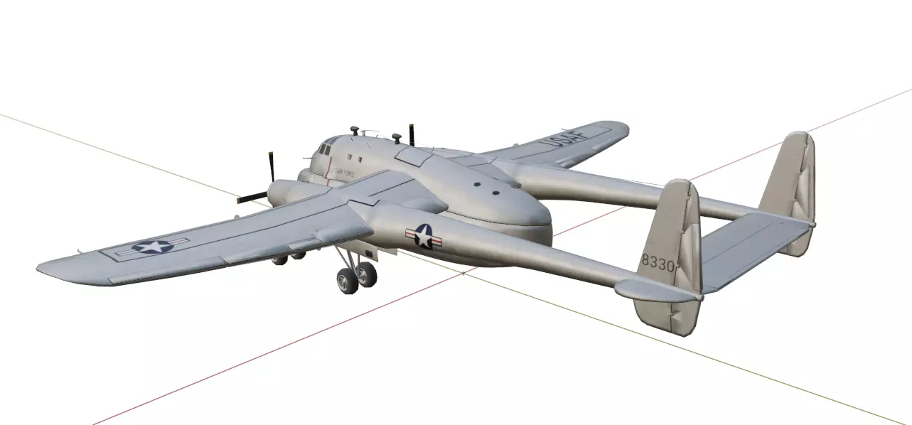 FAIRCHILD XC-120 PACKPLANE - The Unwanted BLOB Low-poly 3D model_36