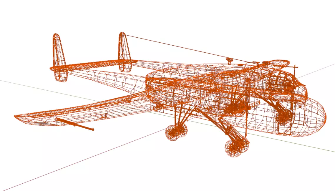 FAIRCHILD XC-120 PACKPLANE - The Unwanted BLOB Low-poly 3D model_26